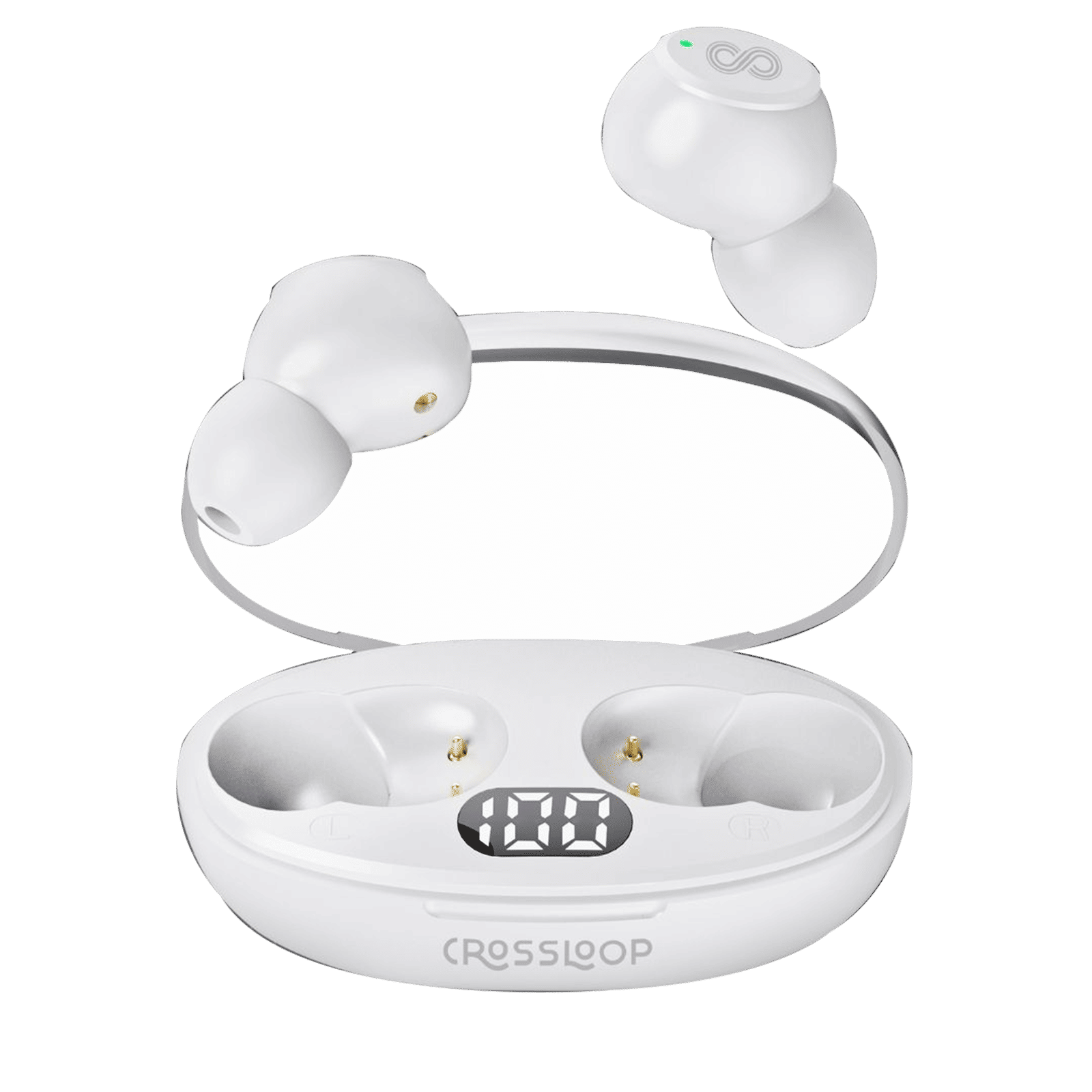 CROSSLOOP Krysta Podz TWS Earbuds (IPX4 Water Resistant, Auto Pairing, White)_1