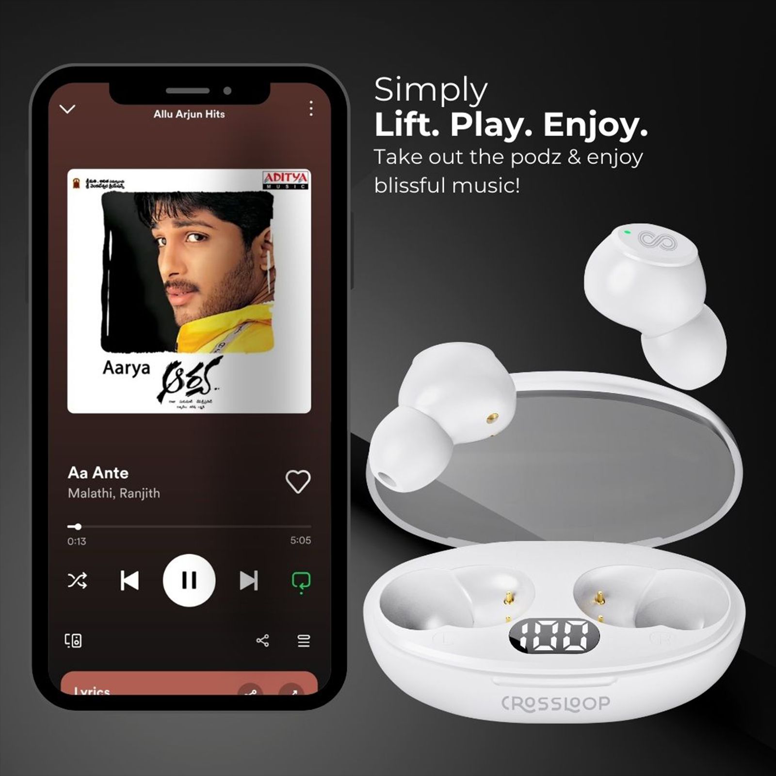 CROSSLOOP Krysta Podz TWS Earbuds (IPX4 Water Resistant, Auto Pairing, White)_6