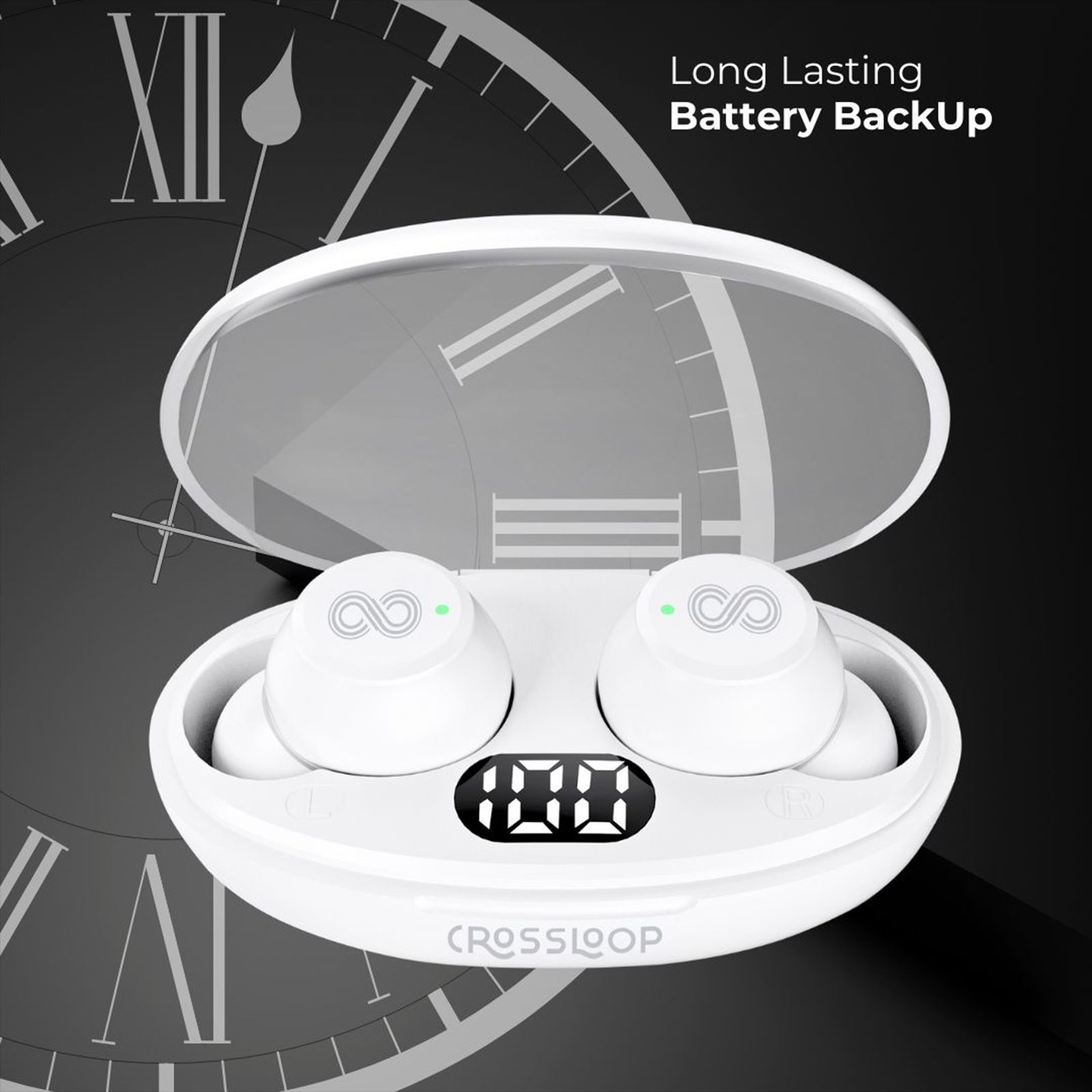 CROSSLOOP Krysta Podz TWS Earbuds (IPX4 Water Resistant, Auto Pairing, White)_4