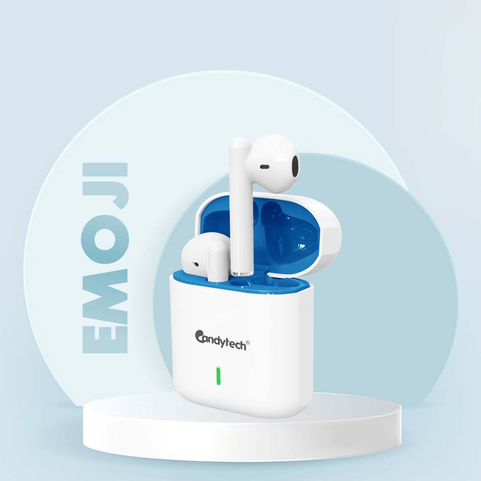 Candytech Emoji TWS Earbuds (Dual Pairing, Blue and White)_6