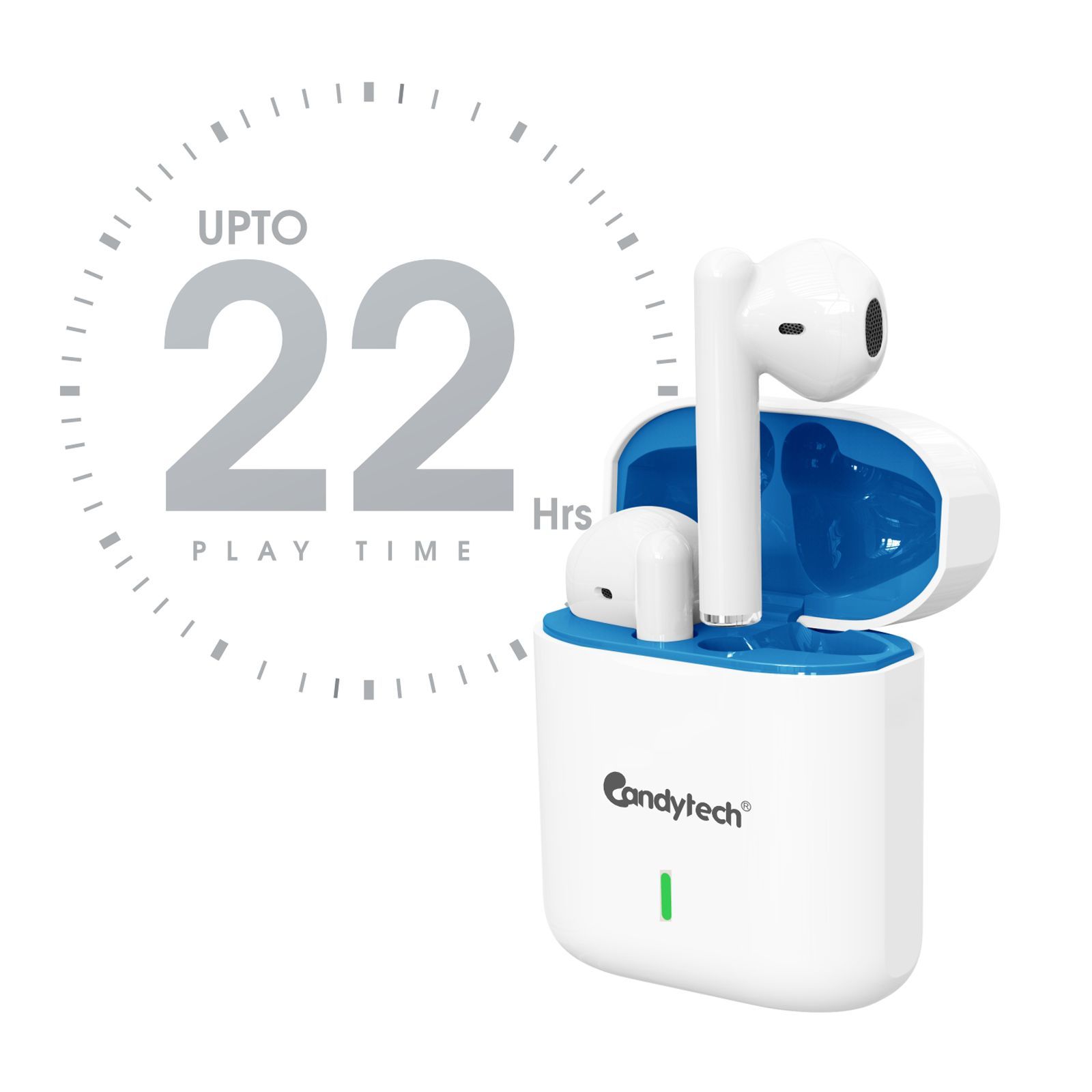 Candytech Emoji TWS Earbuds (Dual Pairing, Blue and White)_4