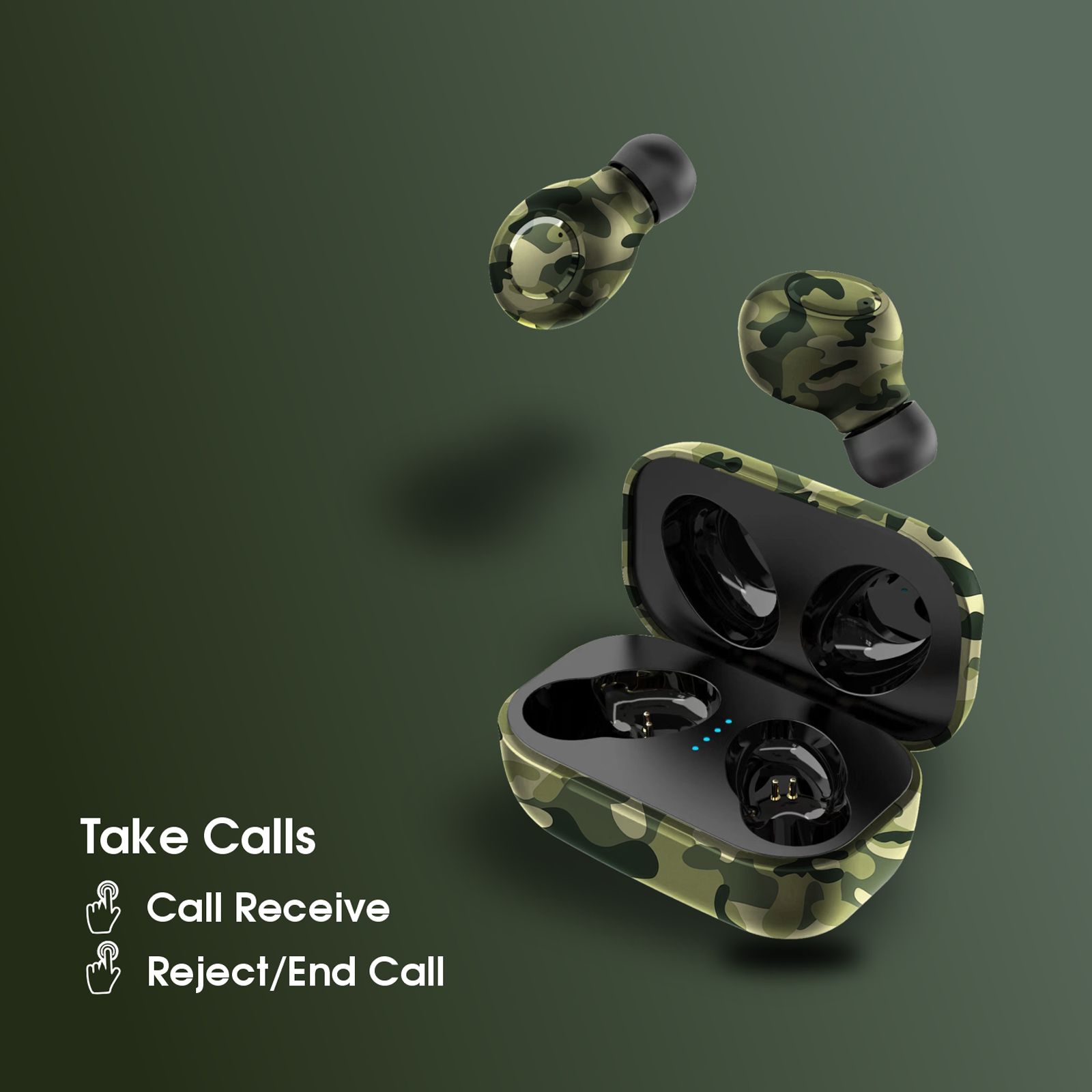 Candytech Camotwin TWS Earbuds (HiFi Stereo Sound, Camo)_7