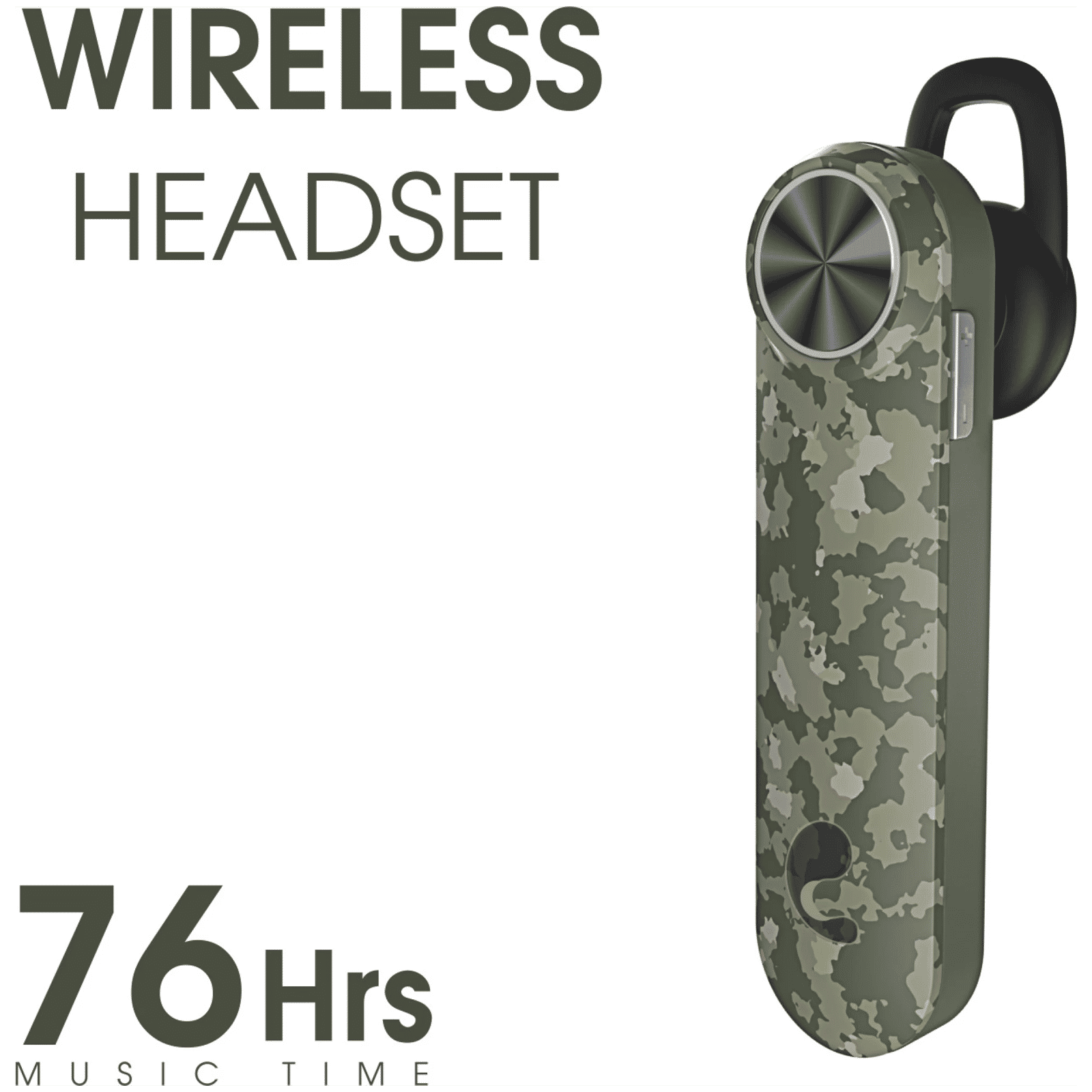 Candytech CT99M Bluetooth Headset with Mic (IPX4 Water Resistant, In Ear, Camo)_4
