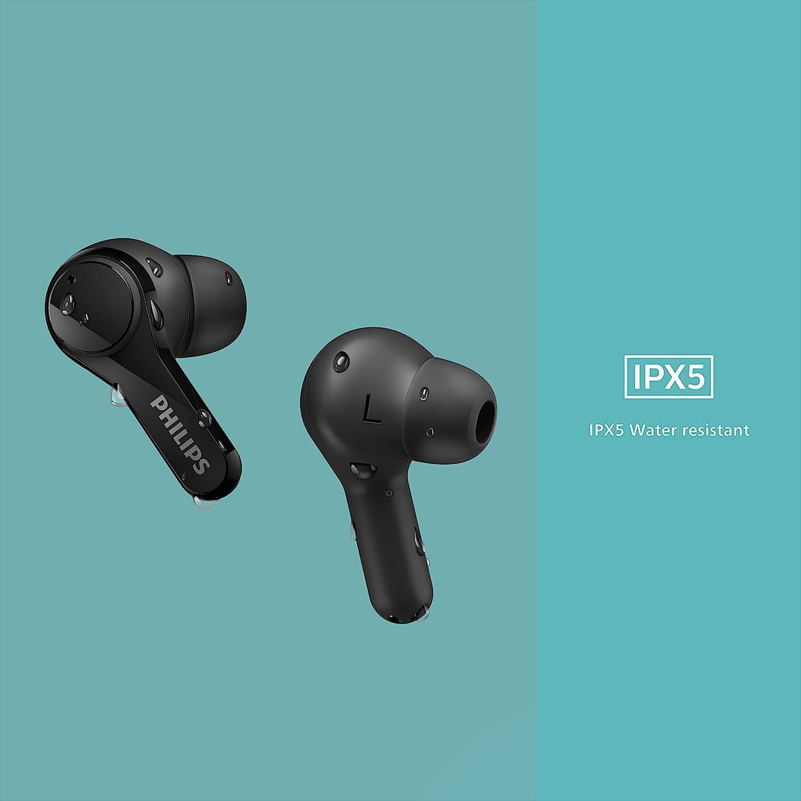PHILIPS TAT3217BK00 TWS Earbuds with Environmental Noise Cancellation (IPX5 Water & Sweat Resistant, Quick Boost Charge, Black)_10
