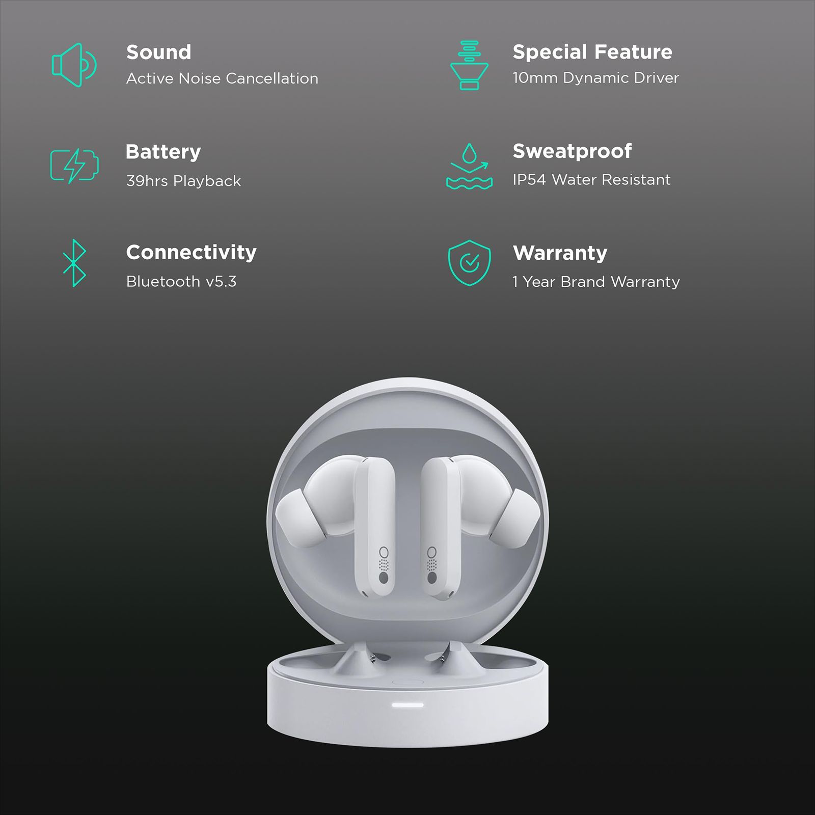 CMF by Nothing Buds Pro TWS Earbuds with Active Noise Cancellation (IP54 Water & Dust Resistant, 39 Hours Playback, Light Grey)_2