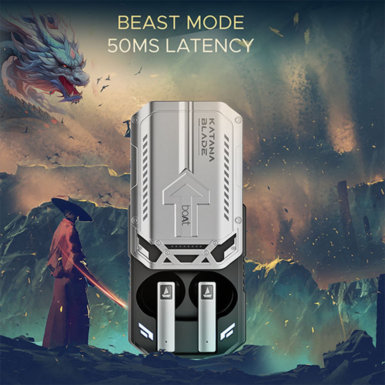 boAt Immortal katana Blade TWS Earbuds with Environmental Noise Cancellation (IPX5 Water Resistant, Asap Charge, Gray)_4