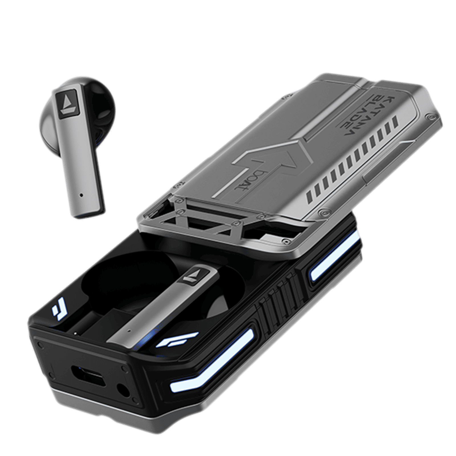 boAt Immortal katana Blade TWS Earbuds with Environmental Noise Cancellation (IPX5 Water Resistant, Asap Charge, Gray)_1