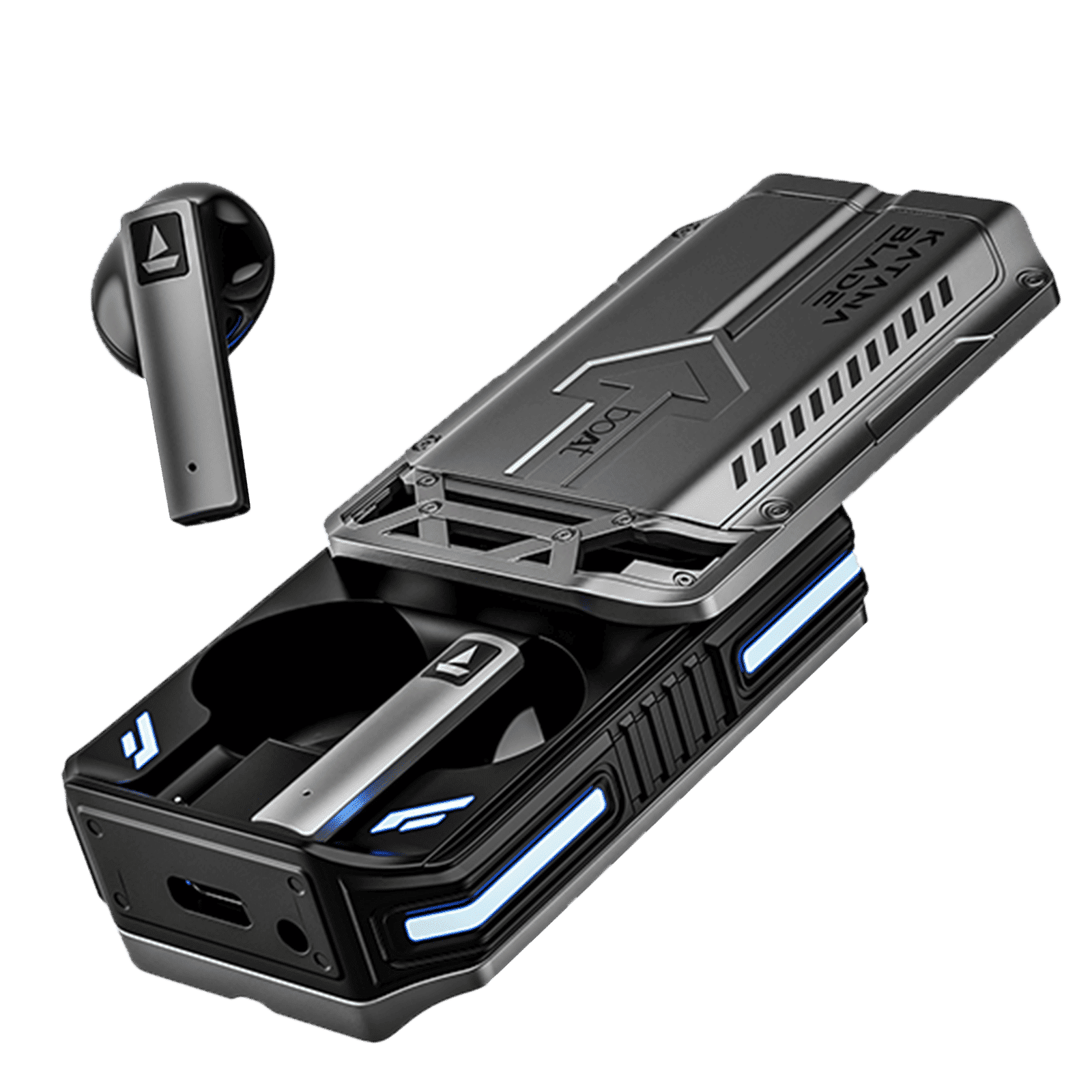 boAt Immortal katana Blade TWS Earbuds with Environmental Noise Cancellation (IPX5 Water Resistant, Asap Charge, Gunmetal Black)_1