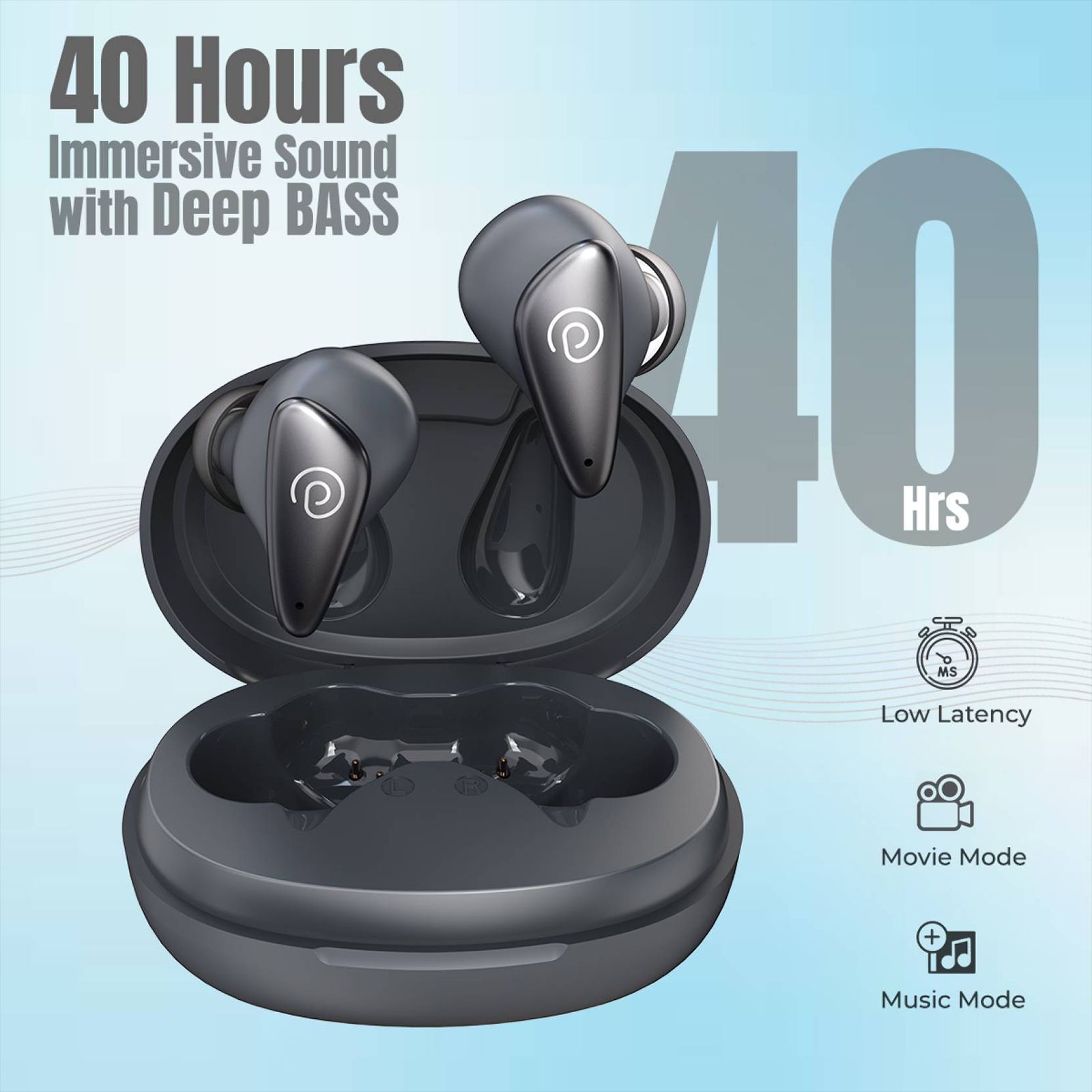 pTron Bassbuds Verse TWS Earbuds with Environmental Noise Cancellation (IPX4 Water & Sweat Resistant, Bass Boost Technology, Grey)_3