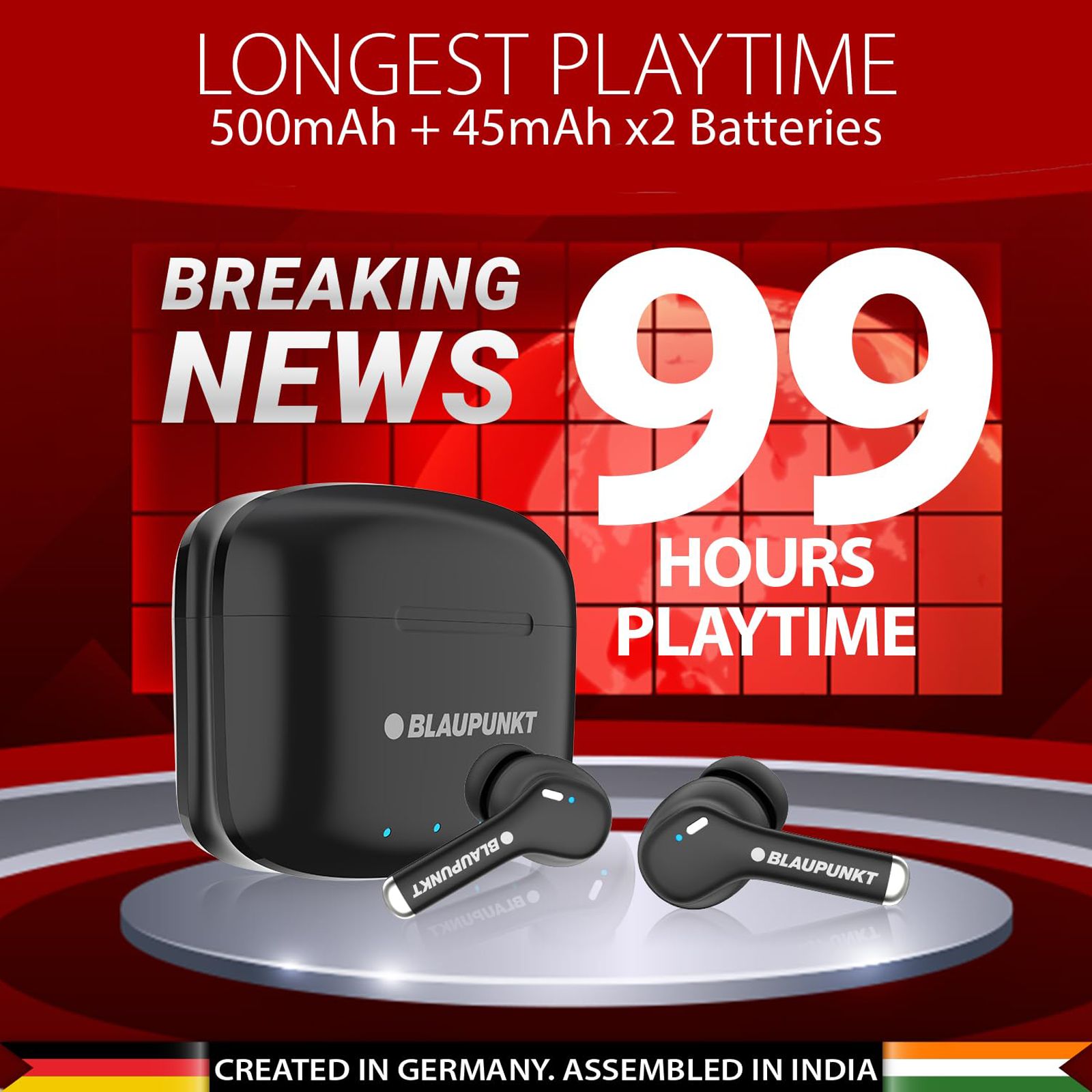 Blaupunkt BTW100 Xtreme TWS Earbuds with Adaptive Noise Cancellation (Turbovolt Charging, Black)_3