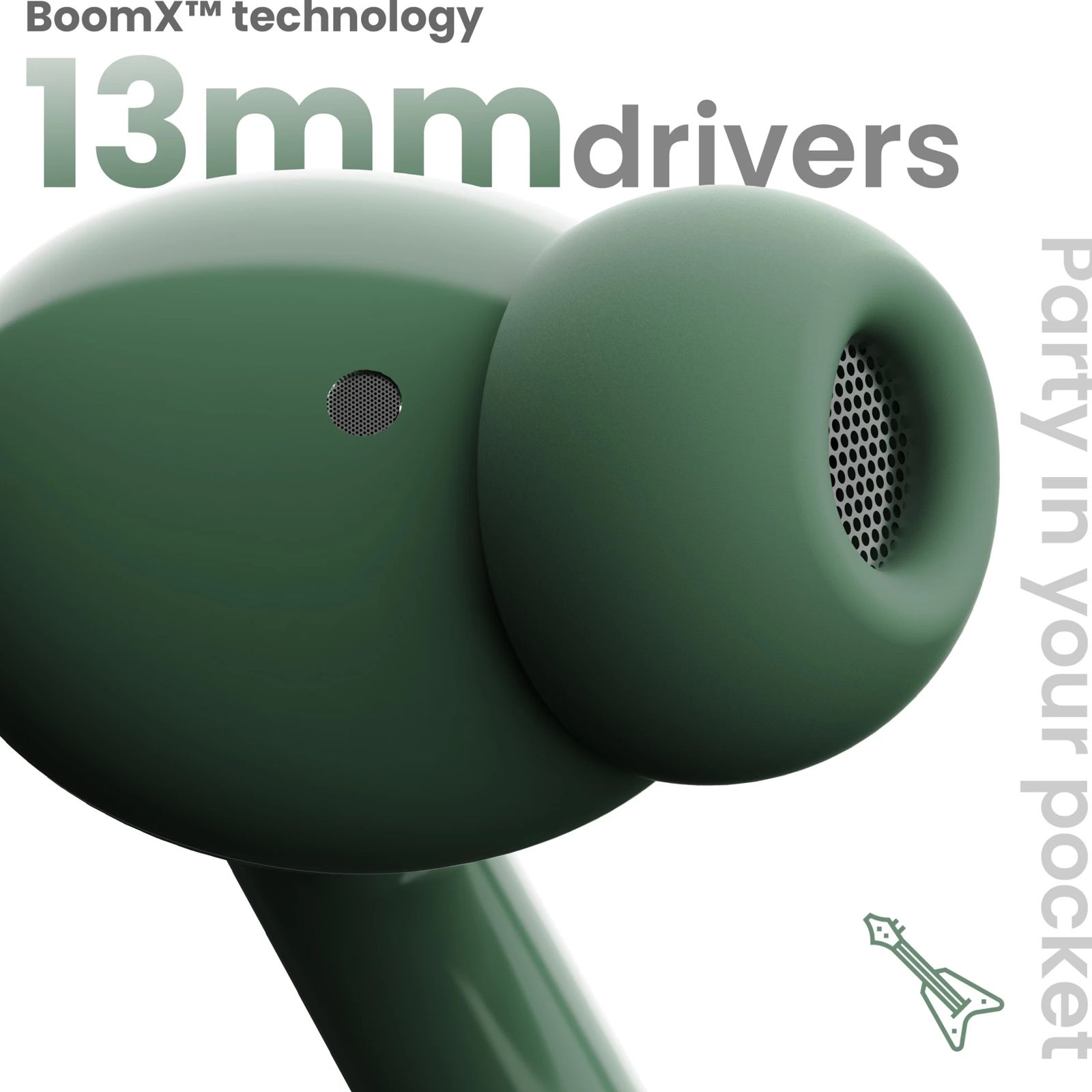 GOBOULT W20 TWS Earbuds with Environmental Noise Cancellation (IPX5 Water Resistant, Voice Assistant, Pine Green)_4