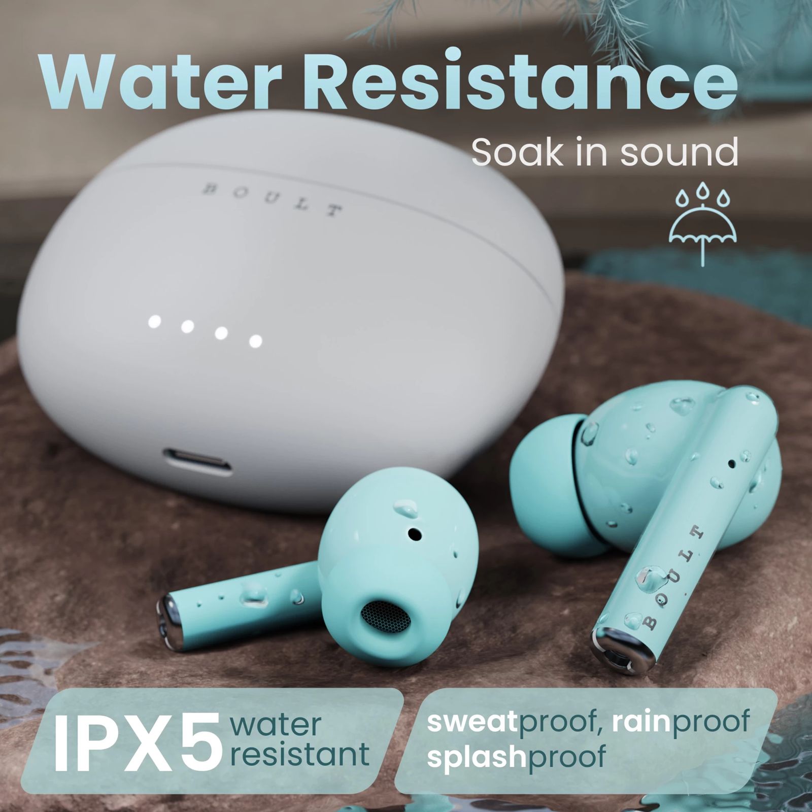 GOBOULT W20 TWS Earbuds with Environmental Noise Cancellation (IPX5 Water Resistant, Voice Assistant, Glacier Blue)_4