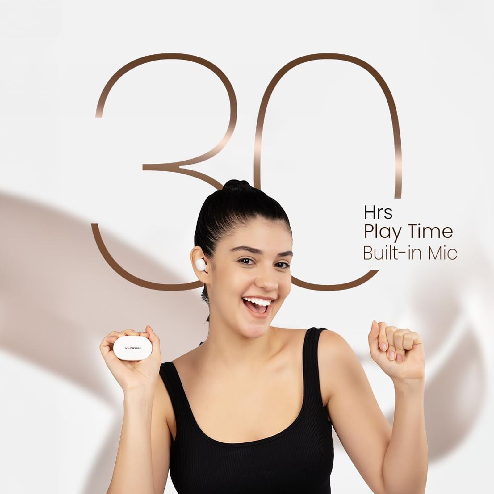 LUMIFORD Max T40 TWS Earbuds with Environmental Noise Cancellation (IPX4 Water Resistant, Fast Charging, White)_7