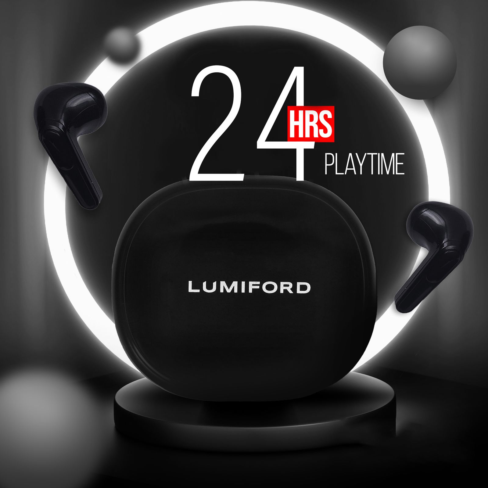 LUMIFORD Max T45 TWS Earbuds with Environmental Noise Cancellation (IPX4 Water Resistant, Distortion Free Technology, Black) LUMIFORD Max T45 TWS Earbuds with Environmental Noise Cancellation (IPX4 Water Resistant, Distortion Free Technology, Black)_4