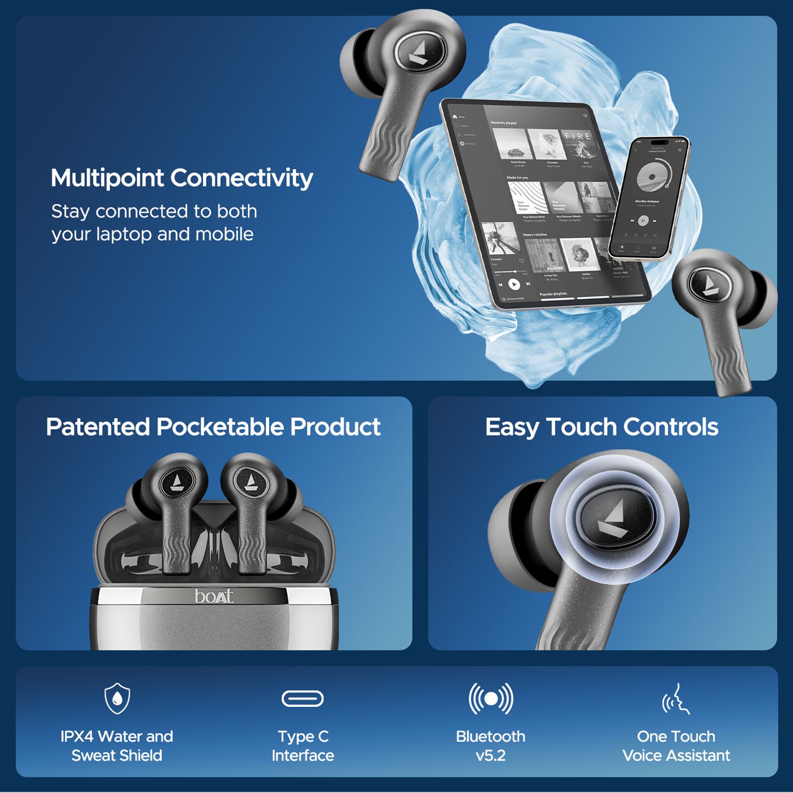 boAt Nirvana Ion TWS Earbuds with Active Noise Cancellation (IPX4 Sweat Resistant, ASAP Charge, Charcoal Black) boAt Nirvana Ion TWS Earbuds with Active Noise Cancellation (IPX4 Sweat Resistant, ASAP Charge, Charcoal Black)_10