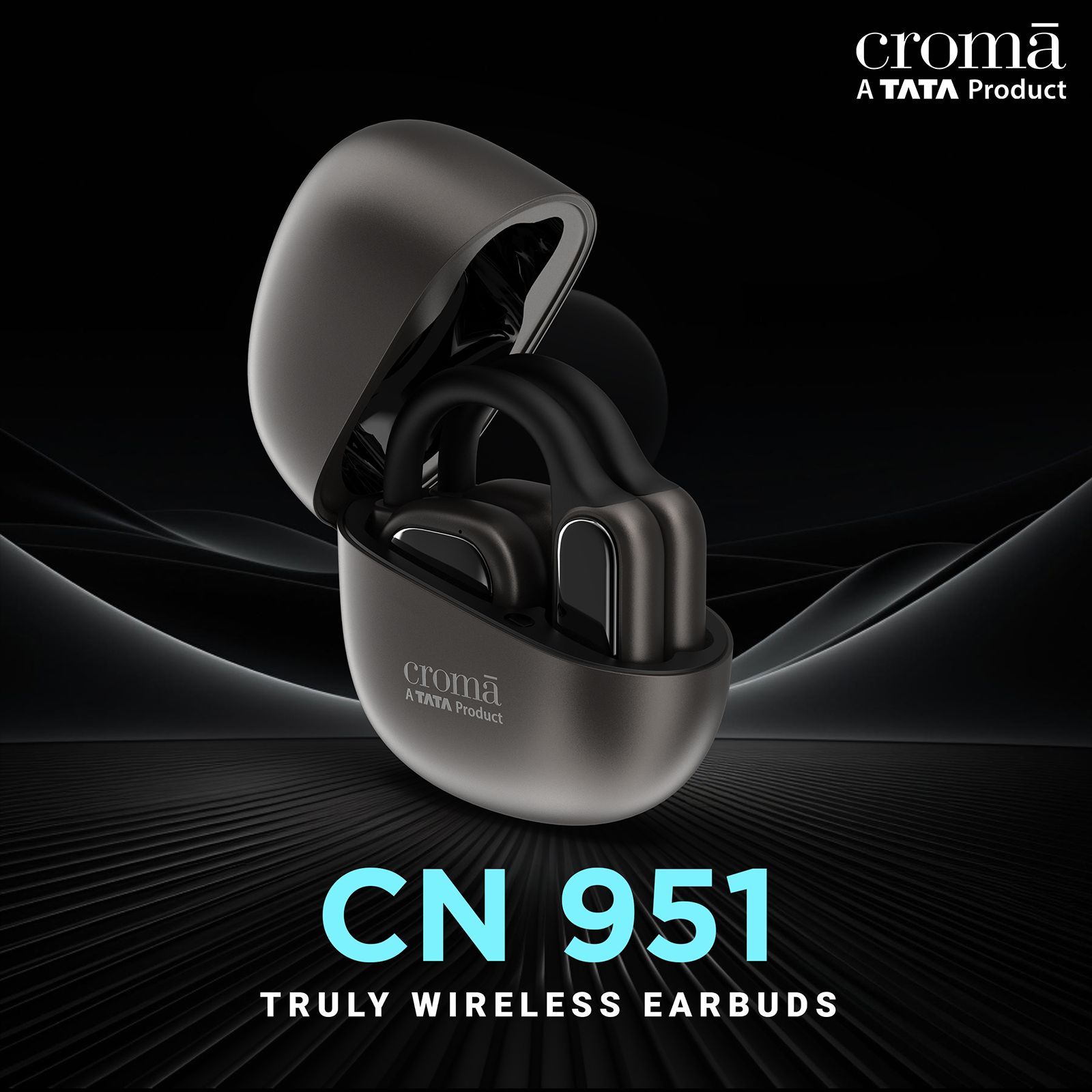 Croma TWS Earbuds (IPX4 Water & Sweat Resistant, Air conduction Technology, Black)_12