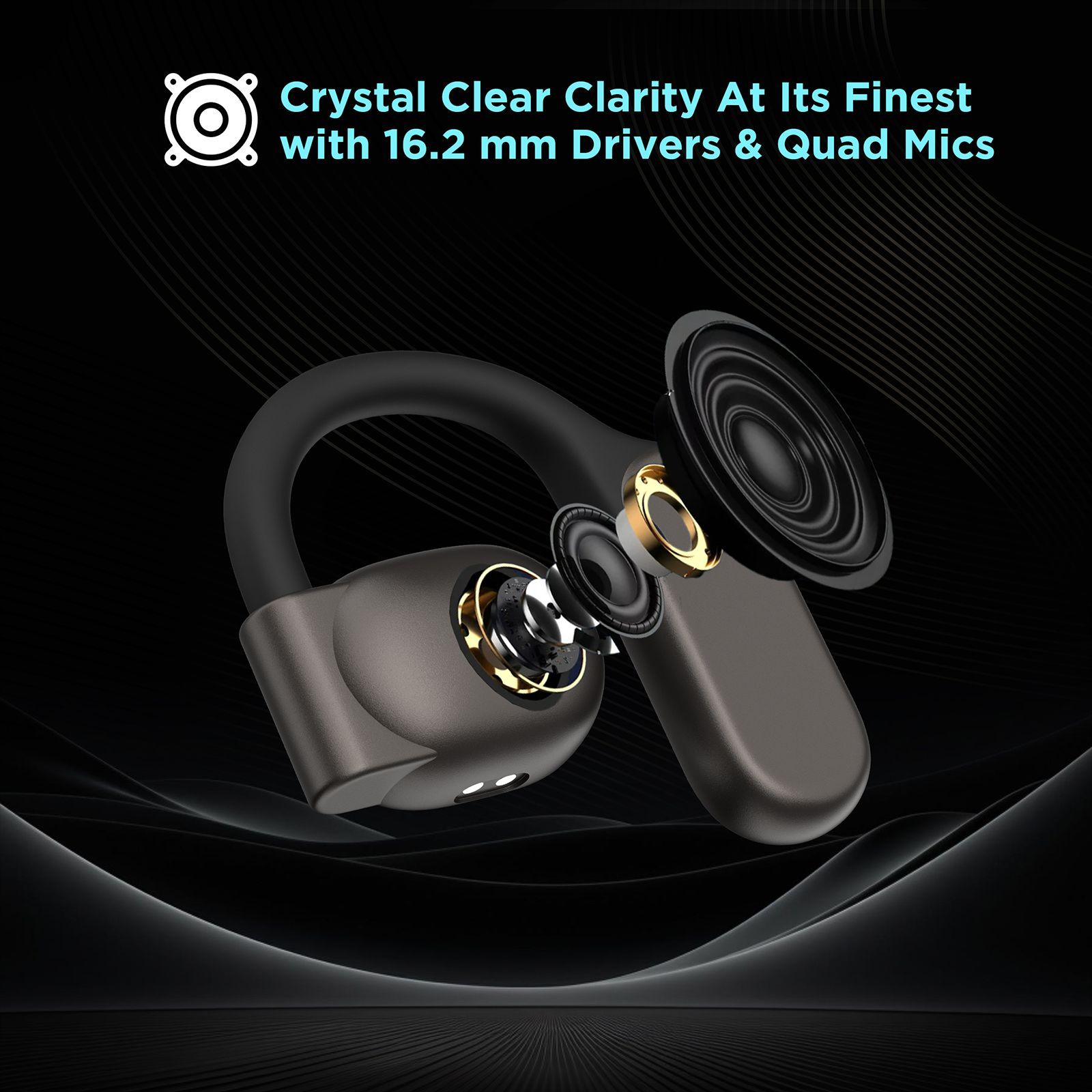 Croma TWS Earbuds (IPX4 Water & Sweat Resistant, Air conduction Technology, Black)_8