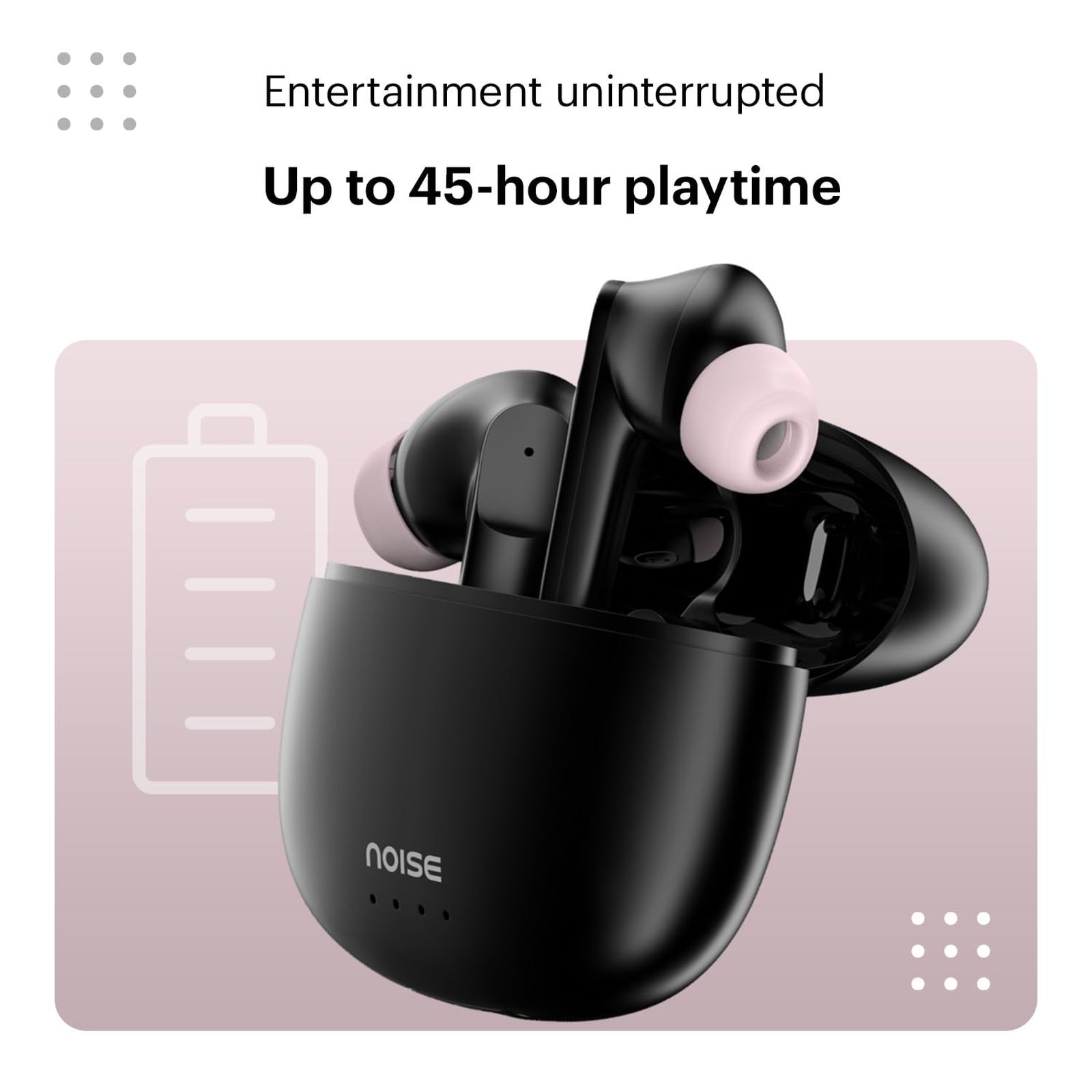noise Buds VS104 TWS Earbuds with Environmental Noise Cancellation (IPX5 Water Resistant, Fast Charging, Charcoal Black)_6