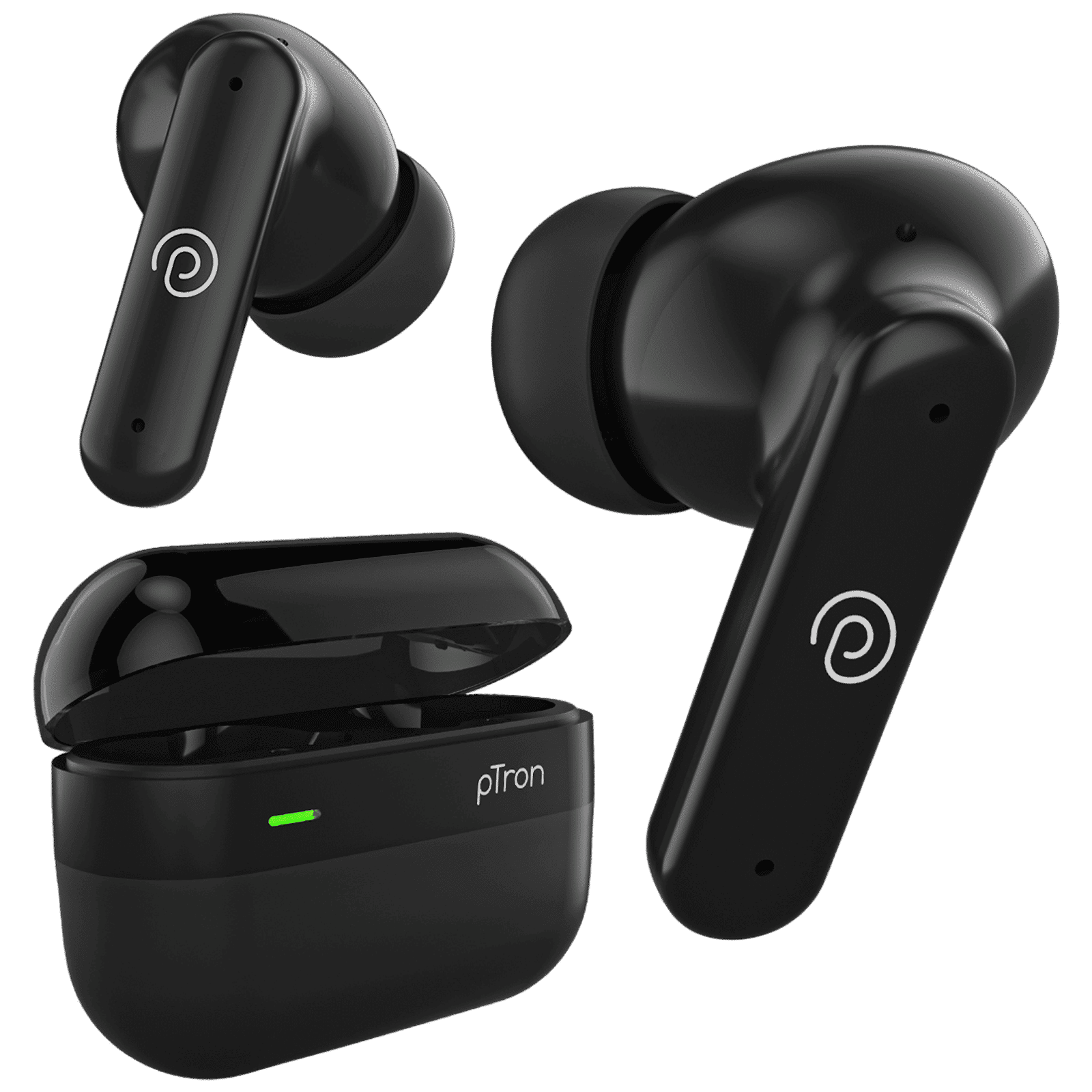 pTron BudSENS 1 TWS Earbuds with Active Noise Cancellation (IPX5 Water Resistant, Fast Charging, Black)_1