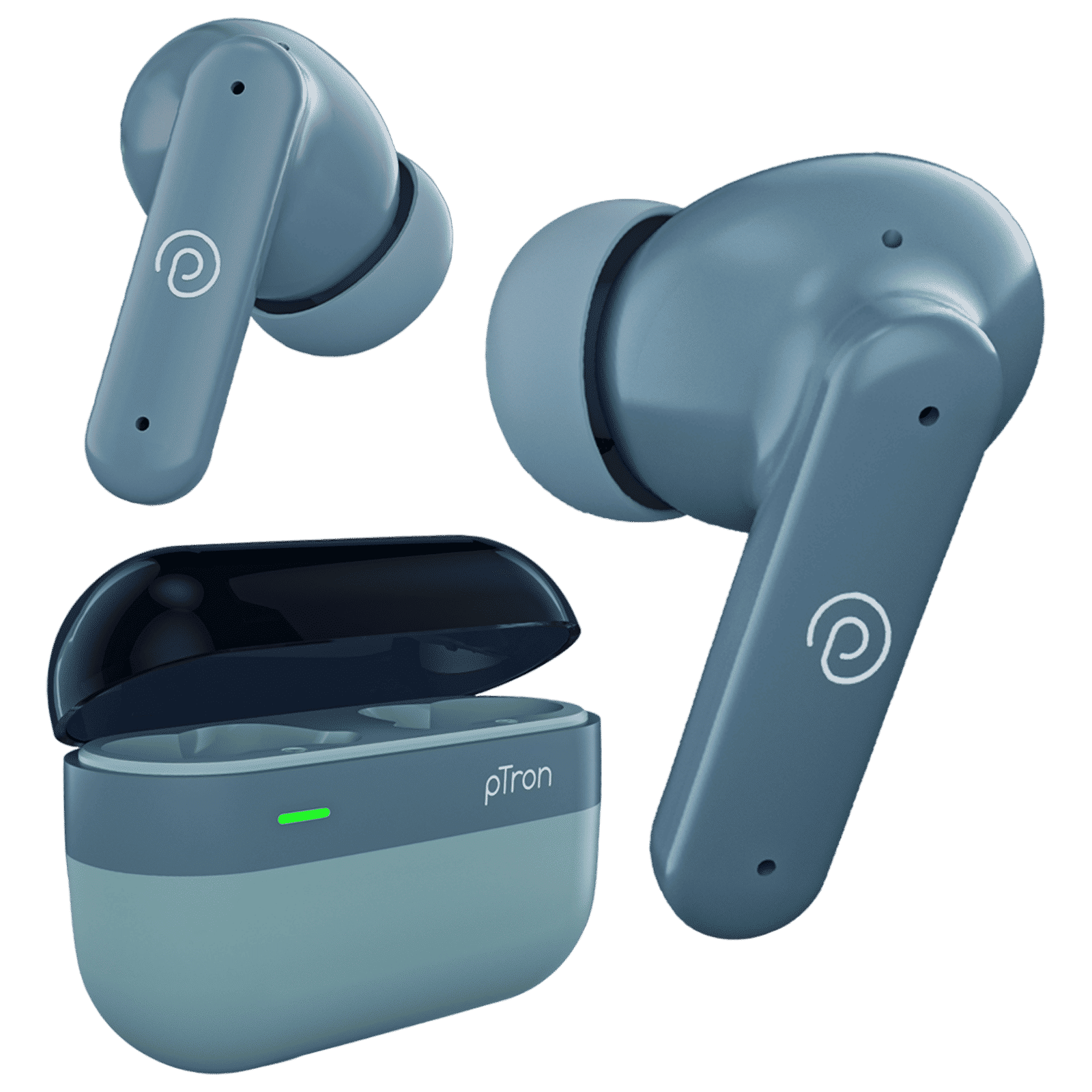 pTron BudSENS 1 TWS Earbuds with Active Noise Cancellation (IPX5 Water Resistant, Fast Charging, Blue)_1