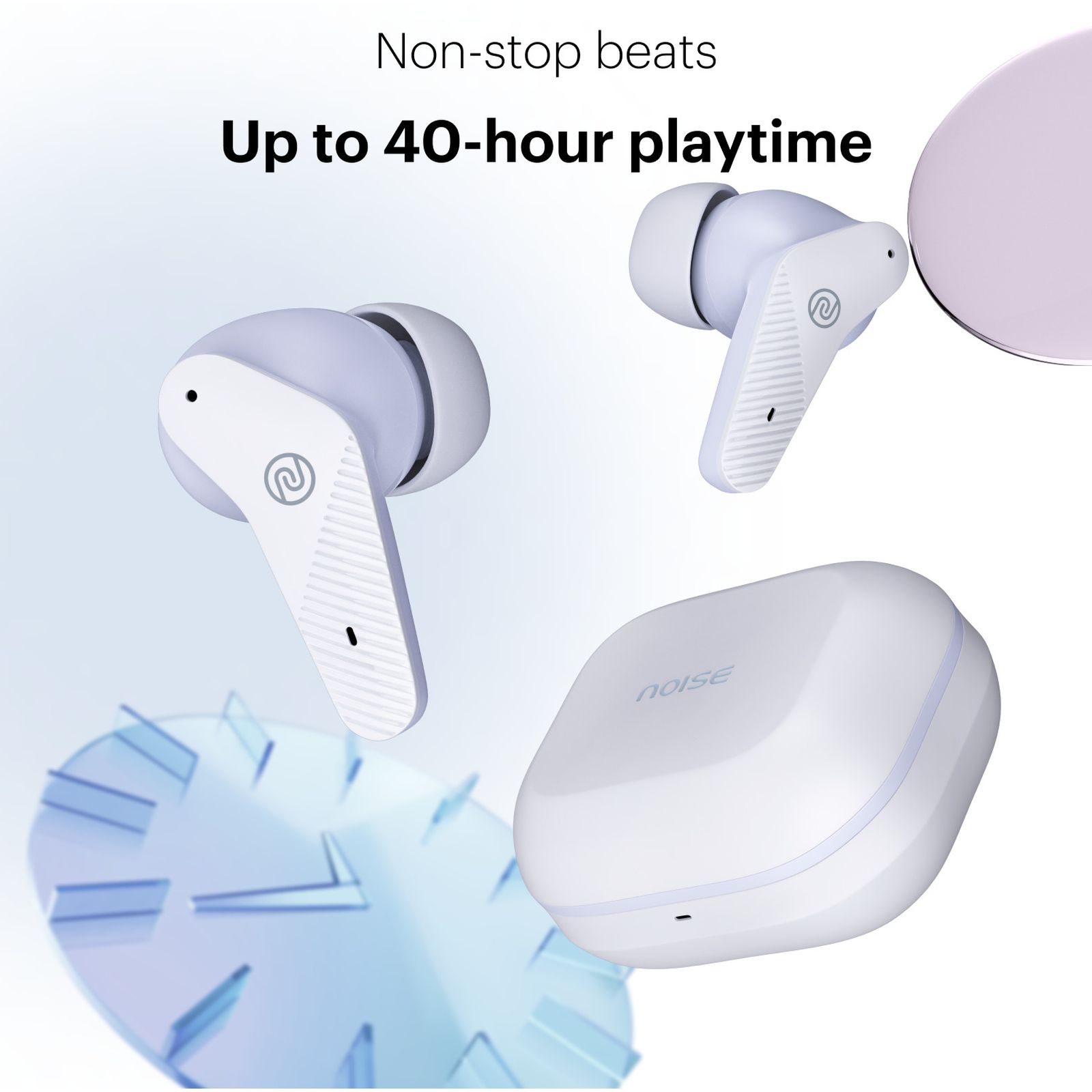 noise Buds VS102 Neo TWS Earbuds with Environmental Noise Cancellation (IPX5 Water Resistant, Instacharge, Soft Lilac)_3