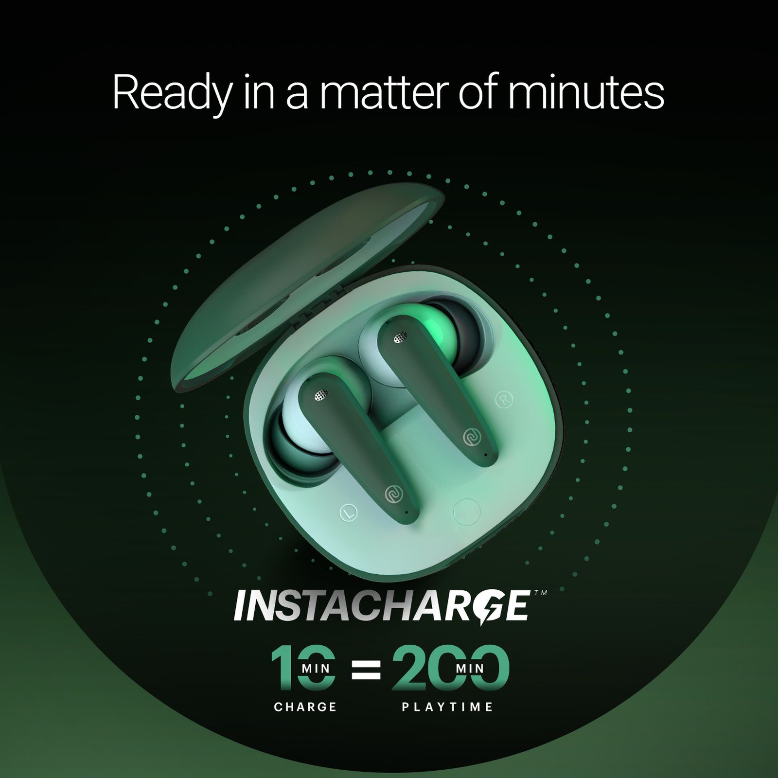 noise Buds VS404 TWS Earbuds with Environmental Noise Cancellation (IPX5 Water Resistant, Instacharge, Forest Green)_5