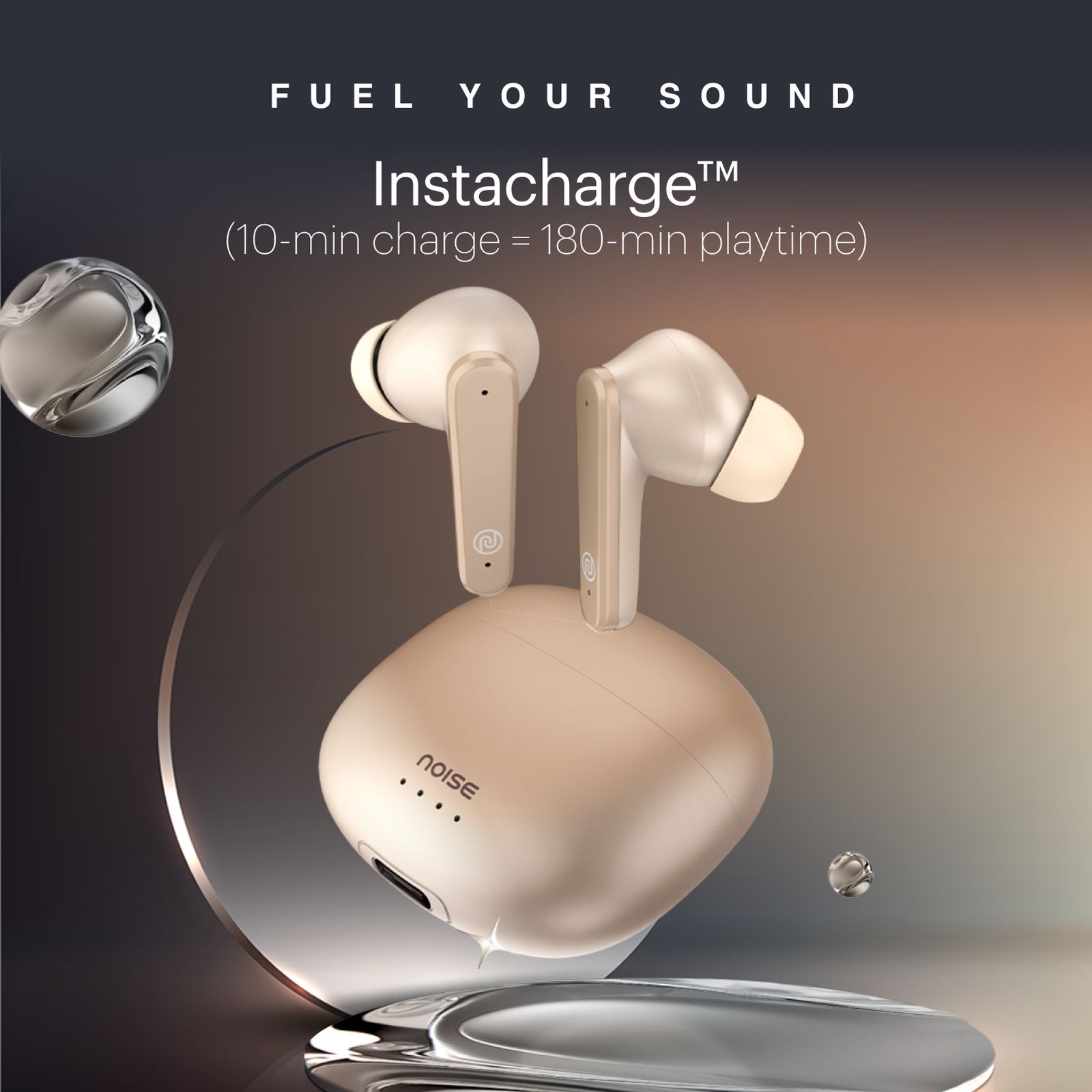 noise Buds VS104 Max TWS Earbuds with Active Noise Cancellation (IPX5 Water Resistant, Instacharge, Rose Gold)_7