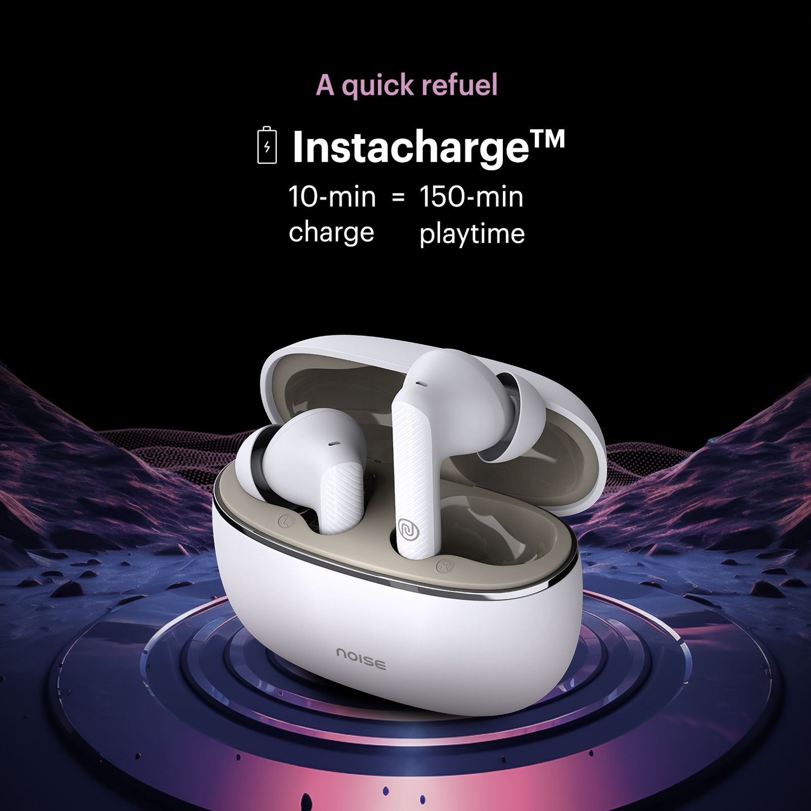 noise Aura Buds TWS Earbuds with Environmental Noise Cancellation (IPX5 Water Resistant, Instacharge, Aura White)_8