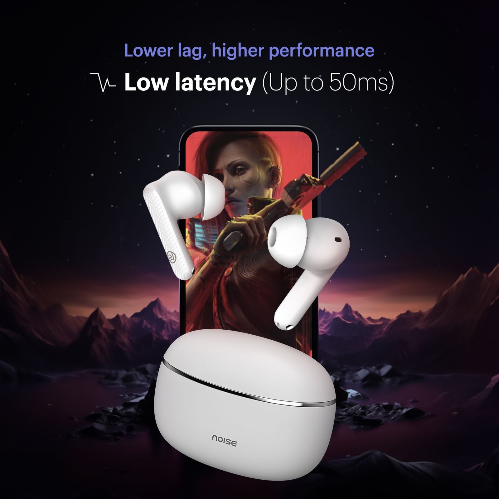 noise Aura Buds TWS Earbuds with Environmental Noise Cancellation (IPX5 Water Resistant, Instacharge, Aura White)_9