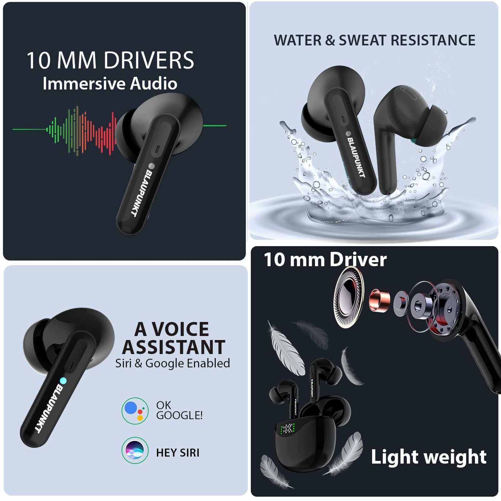 BLAUPUNKT BTW20 TWS Earbuds (IPX5 Water & Sweat Resistant, Turbovolt Charging, Black) BLAUPUNKT BTW20 TWS Earbuds (IPX5 Water & Sweat Resistant, Turbovolt Charging, Black)_6