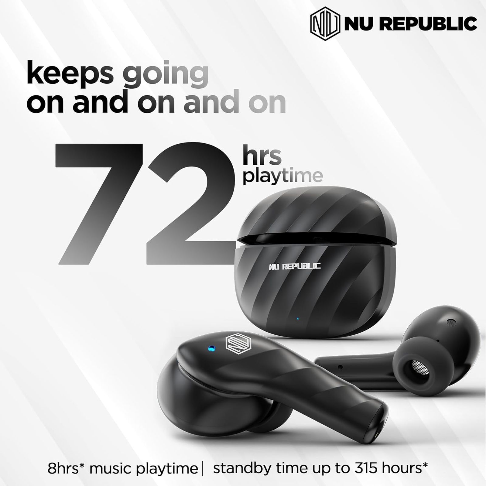 NU Republic Epic Extreme TWS Earbuds with Passive Noise Cancellation (IPX5 Sweat Resistant, X-Bass, Black) NU Republic Epic Extreme TWS Earbuds with Passive Noise Cancellation (IPX5 Sweat Resistant, X-Bass, Black)_7