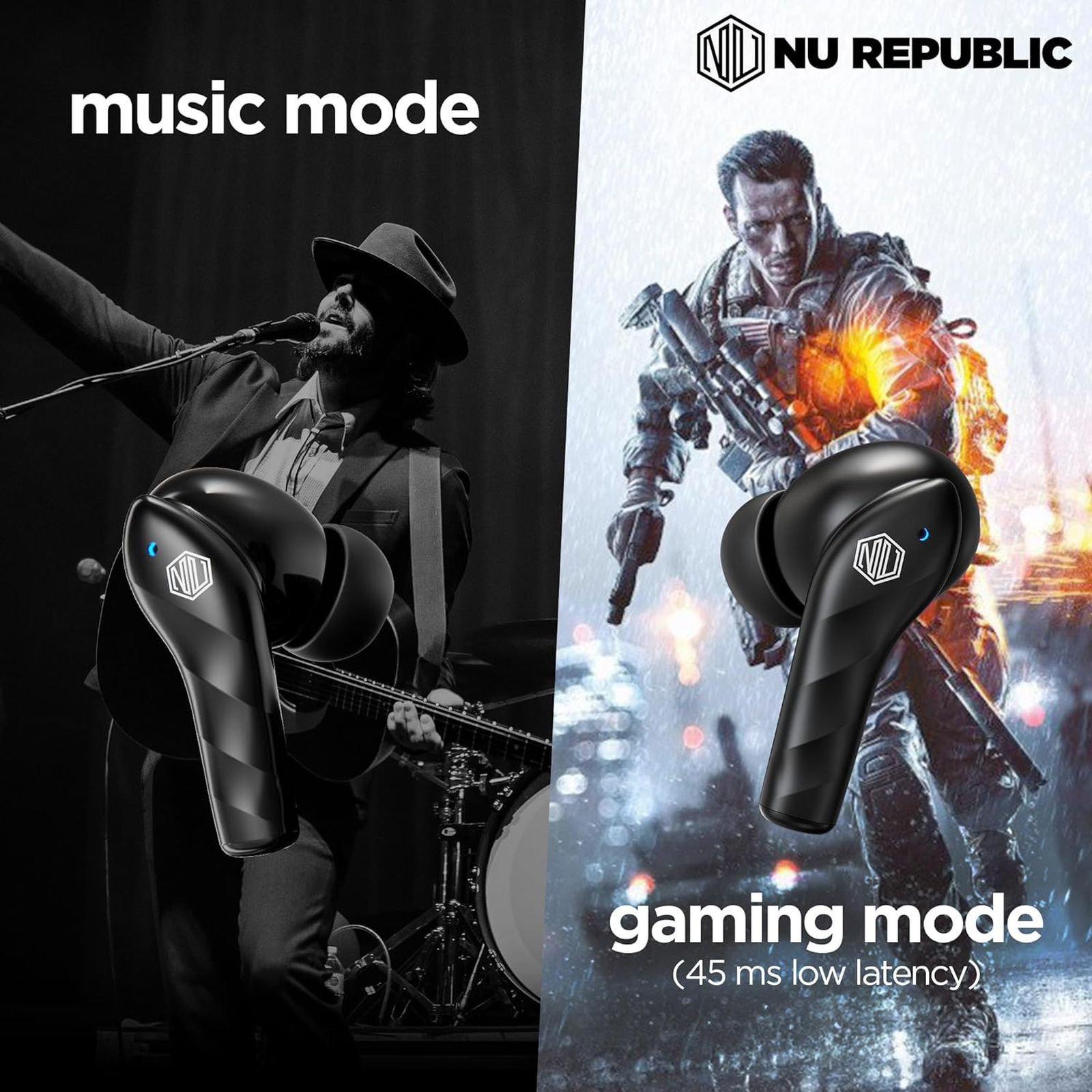 NU Republic Epic Extreme TWS Earbuds with Passive Noise Cancellation (IPX5 Sweat Resistant, X-Bass, Black) NU Republic Epic Extreme TWS Earbuds with Passive Noise Cancellation (IPX5 Sweat Resistant, X-Bass, Black)_9