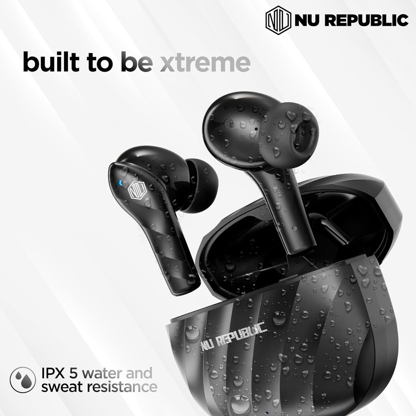 NU Republic Epic Extreme TWS Earbuds with Passive Noise Cancellation (IPX5 Sweat Resistant, X-Bass, Black) NU Republic Epic Extreme TWS Earbuds with Passive Noise Cancellation (IPX5 Sweat Resistant, X-Bass, Black)_4