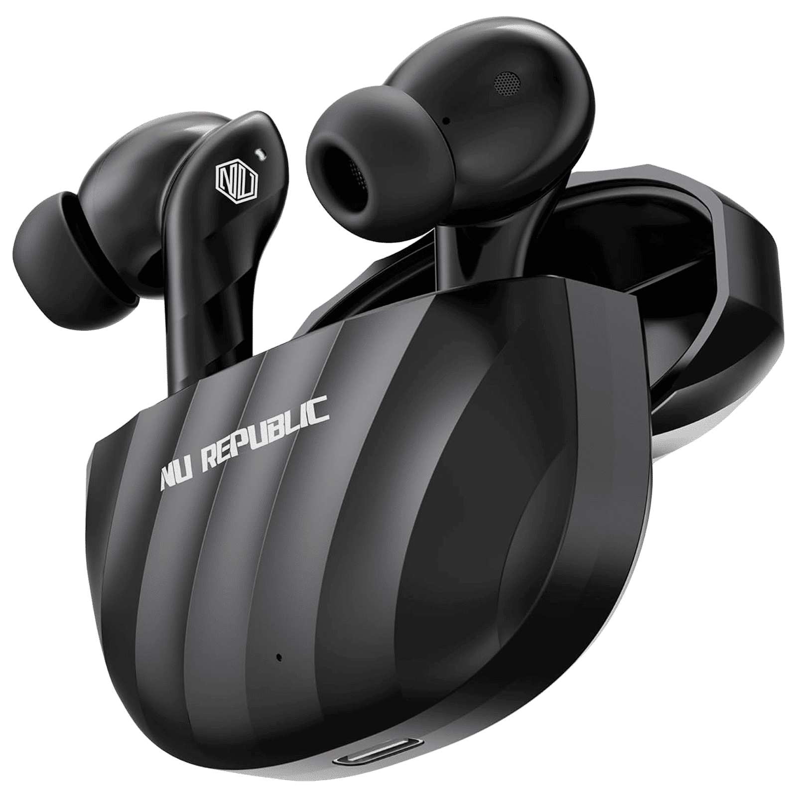 NU Republic Epic Extreme TWS Earbuds with Passive Noise Cancellation (IPX5 Sweat Resistant, X-Bass, Black) NU Republic Epic Extreme TWS Earbuds with Passive Noise Cancellation (IPX5 Sweat Resistant, X-Bass, Black)_1