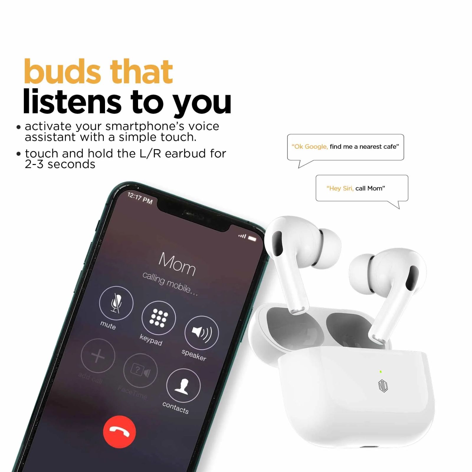 NU Republic Urban 2 TWS Earbuds with Passive Noise Cancellation (Sweat and Splash Resistant, 13mm Neodymium Driver, White) NU Republic Urban 2 TWS Earbuds with Passive Noise Cancellation (Sweat and Splash Resistant, 13mm Neodymium Driver, White)_6