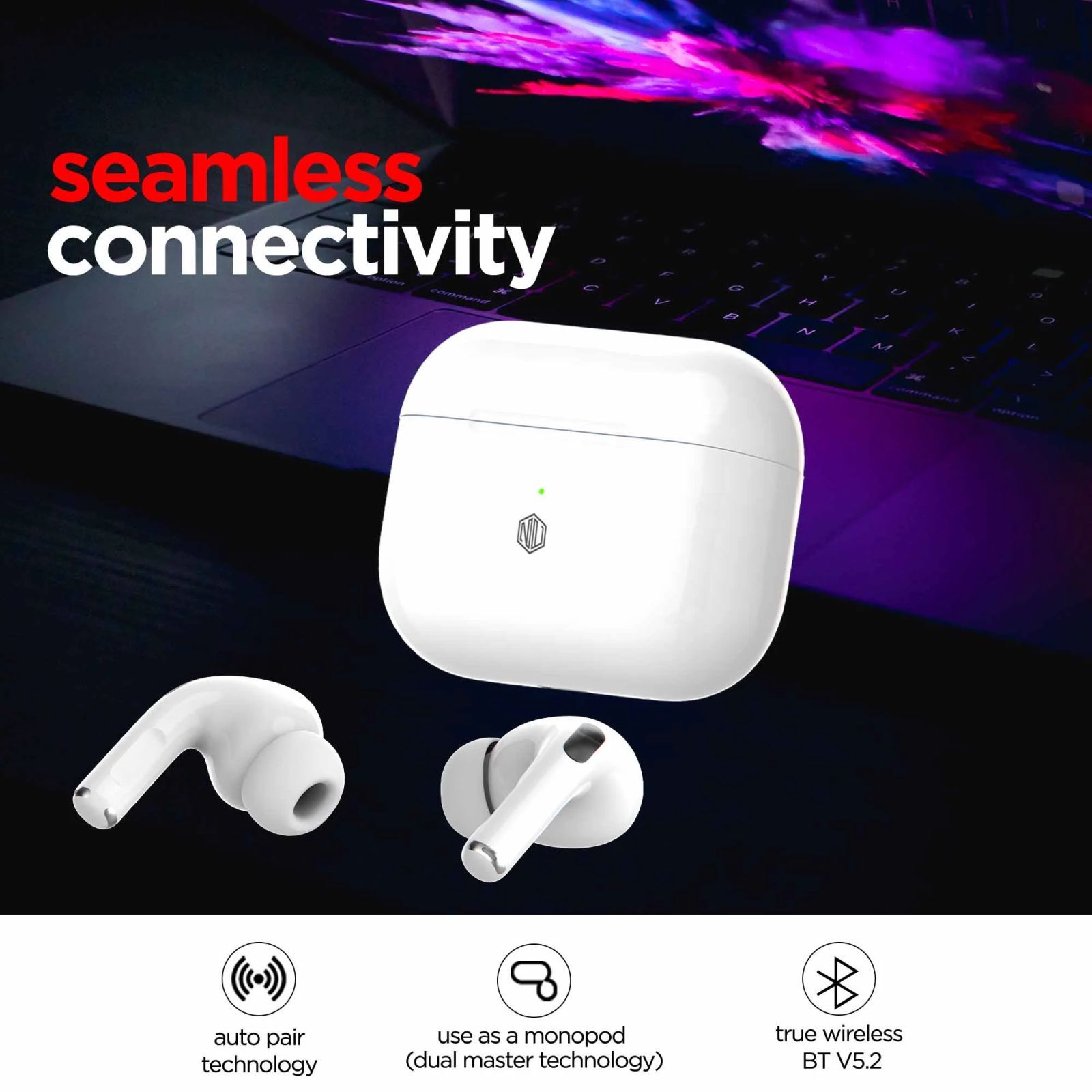 NU Republic Urban 2 TWS Earbuds with Passive Noise Cancellation (Sweat and Splash Resistant, 13mm Neodymium Driver, White) NU Republic Urban 2 TWS Earbuds with Passive Noise Cancellation (Sweat and Splash Resistant, 13mm Neodymium Driver, White)_5