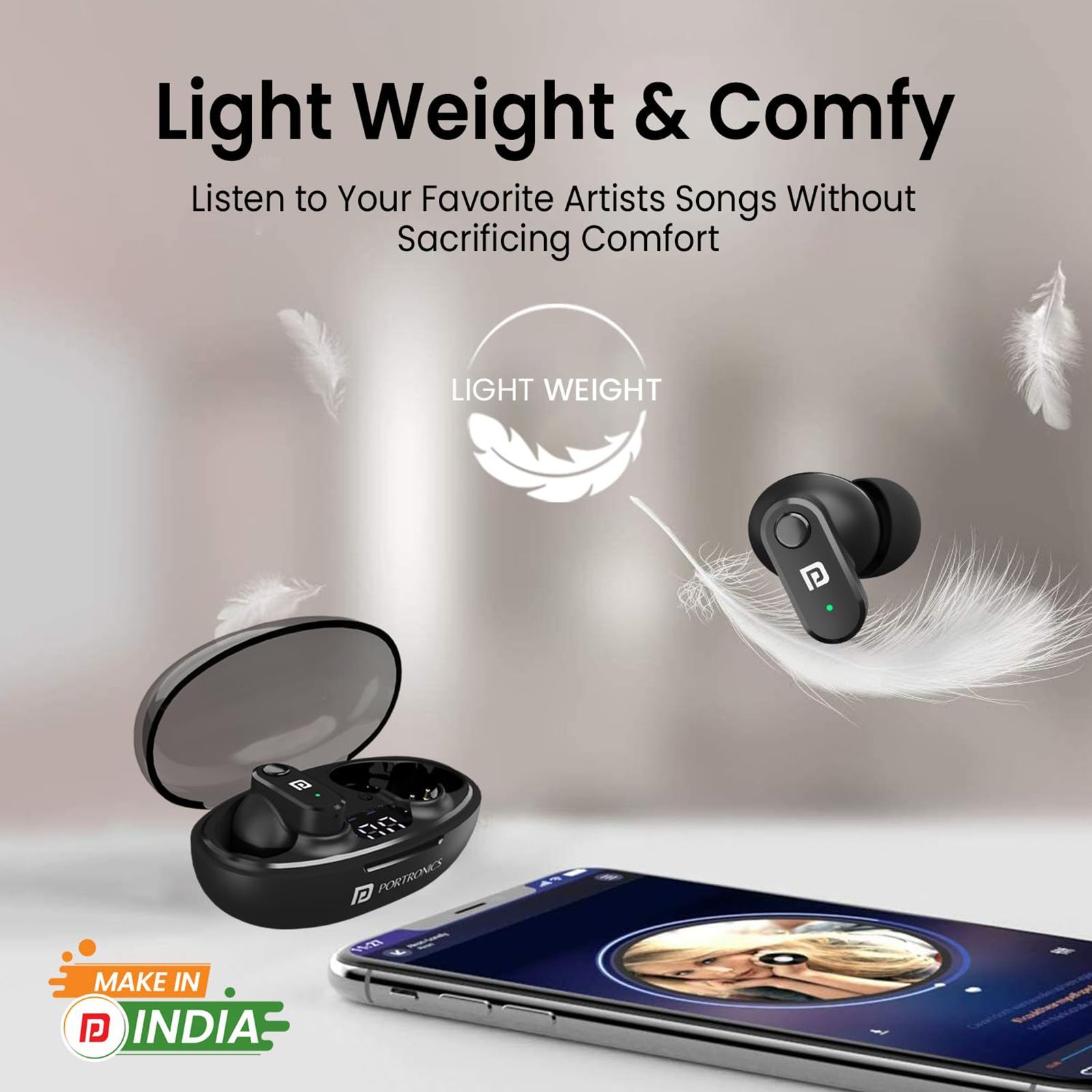 PORTRONICS Harmonics Twins S16 POR2228 TWS Earbuds (IPX5 Water & Sweat Resistant, Deep Bass Technology, Black) PORTRONICS Harmonics Twins S16 POR2228 TWS Earbuds (IPX5 Water & Sweat Resistant, Deep Bass Technology, Black)_6