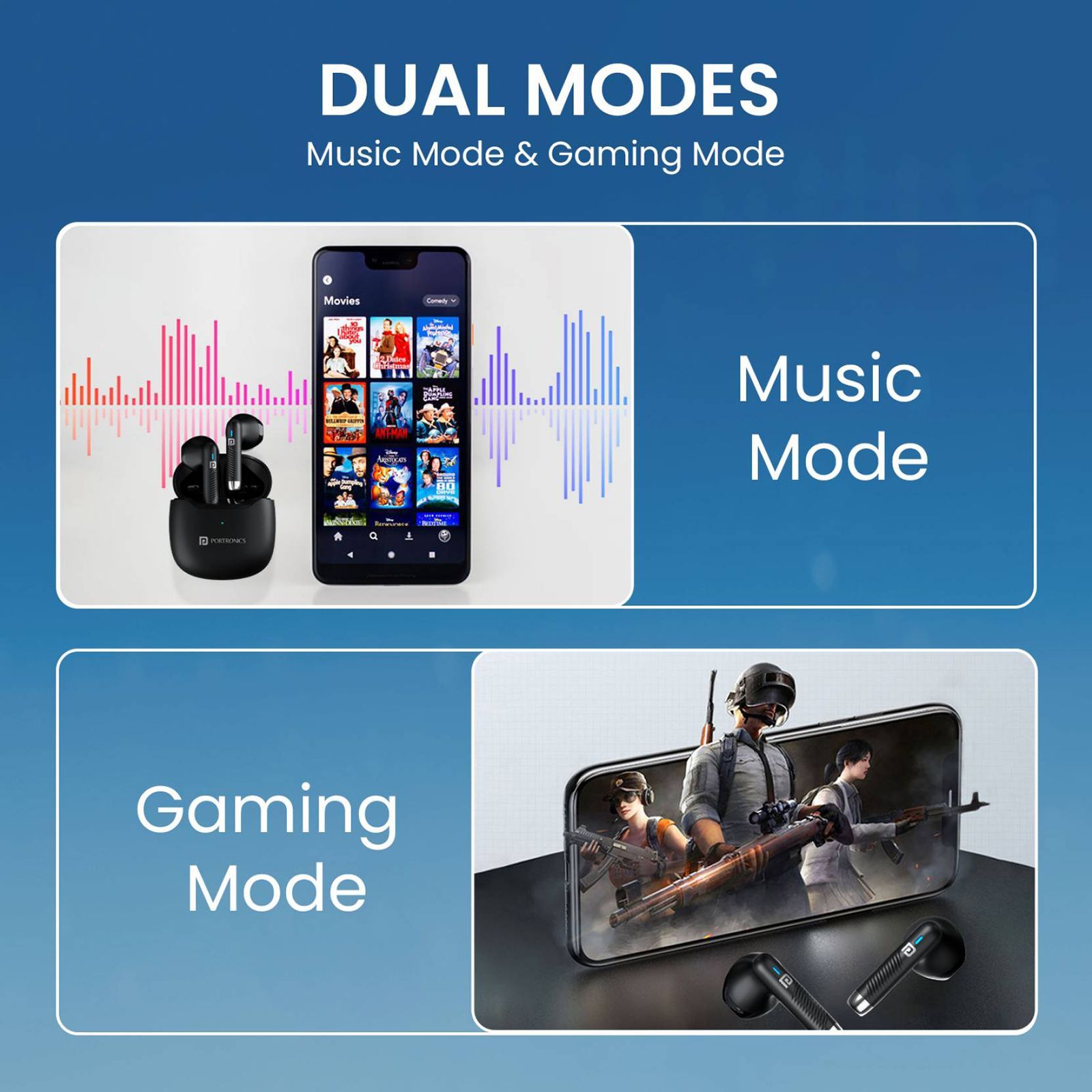 PORTRONICS Harmonics Twins S12 POR2389 TWS Earbuds (IPX5 Water Resistant, Deep Bass Technology, Black) PORTRONICS Harmonics Twins S12 POR2389 TWS Earbuds (IPX5 Water Resistant, Deep Bass Technology, Black)_4