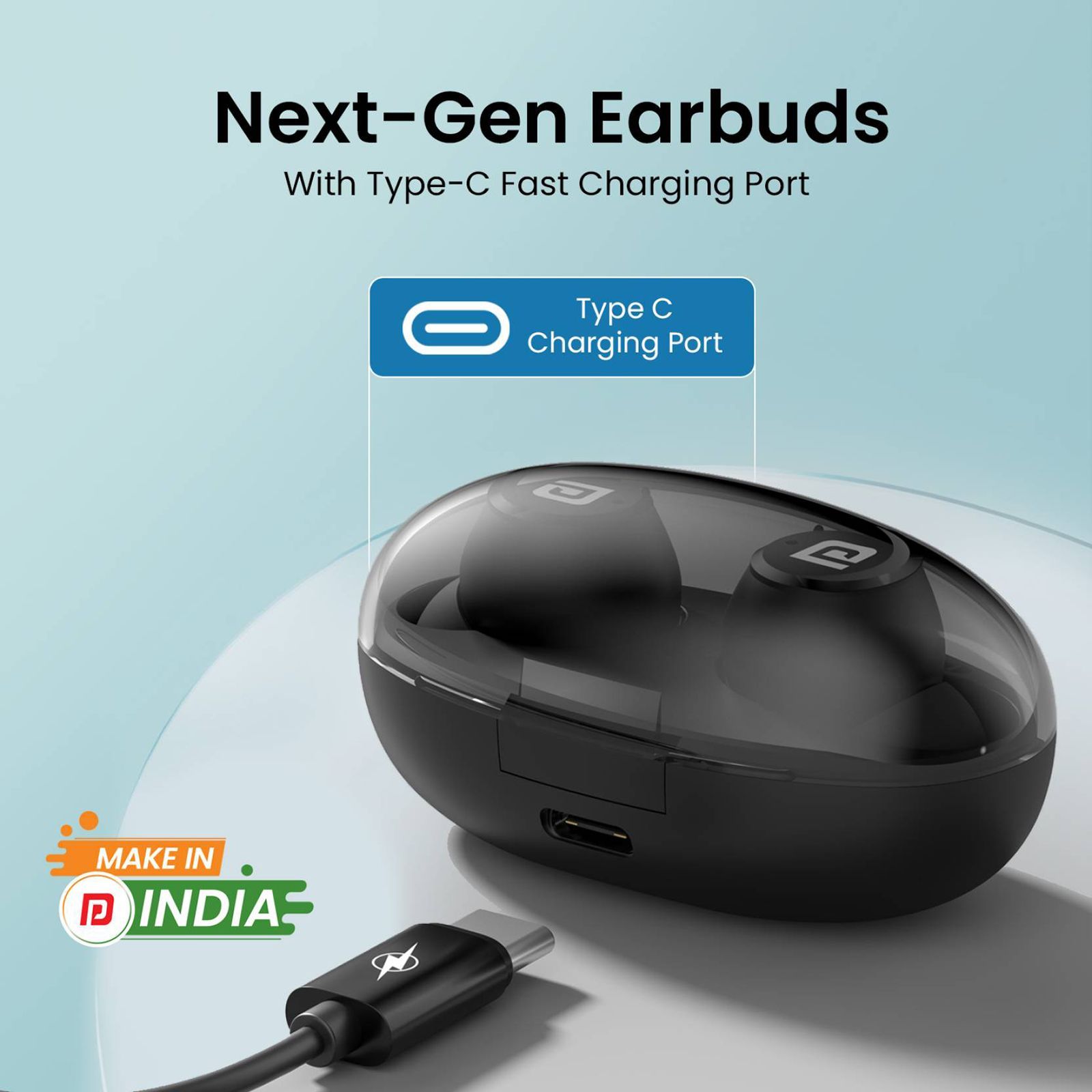 PORTRONICS Harmonics Twins S13 POR2225 TWS Earbuds (IPX5 Water & Sweat Resistant, Deep Bass Technology, Black)_6