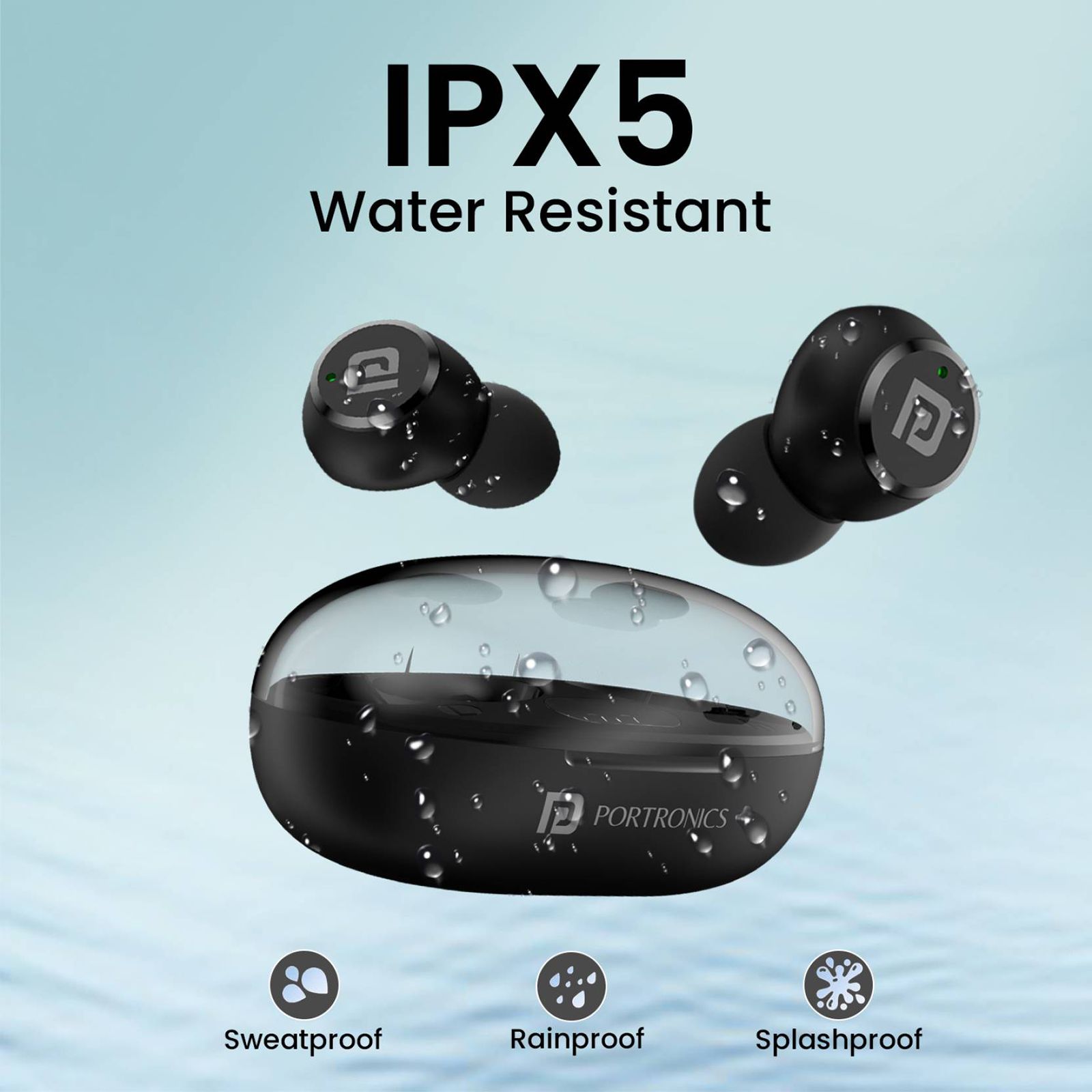 PORTRONICS Harmonics Twins S13 POR2225 TWS Earbuds (IPX5 Water & Sweat Resistant, Deep Bass Technology, Black)_7
