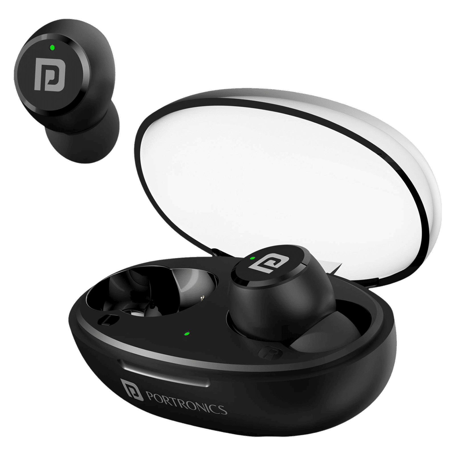 PORTRONICS Harmonics Twins S13 POR2225 TWS Earbuds (IPX5 Water & Sweat Resistant, Deep Bass Technology, Black)_1