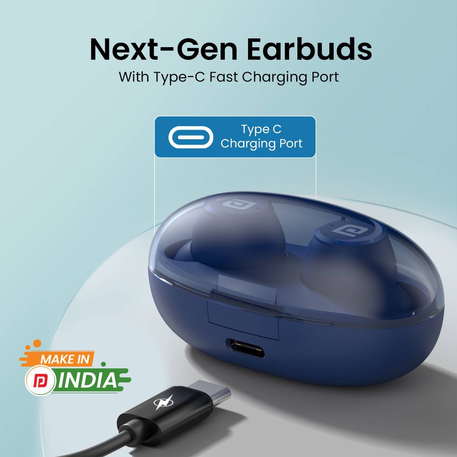 PORTRONICS Harmonics Twins S13 POR2226 TWS Earbuds (IPX5 Water & Sweat Resistant, Deep Bass Technology, Blue)_6