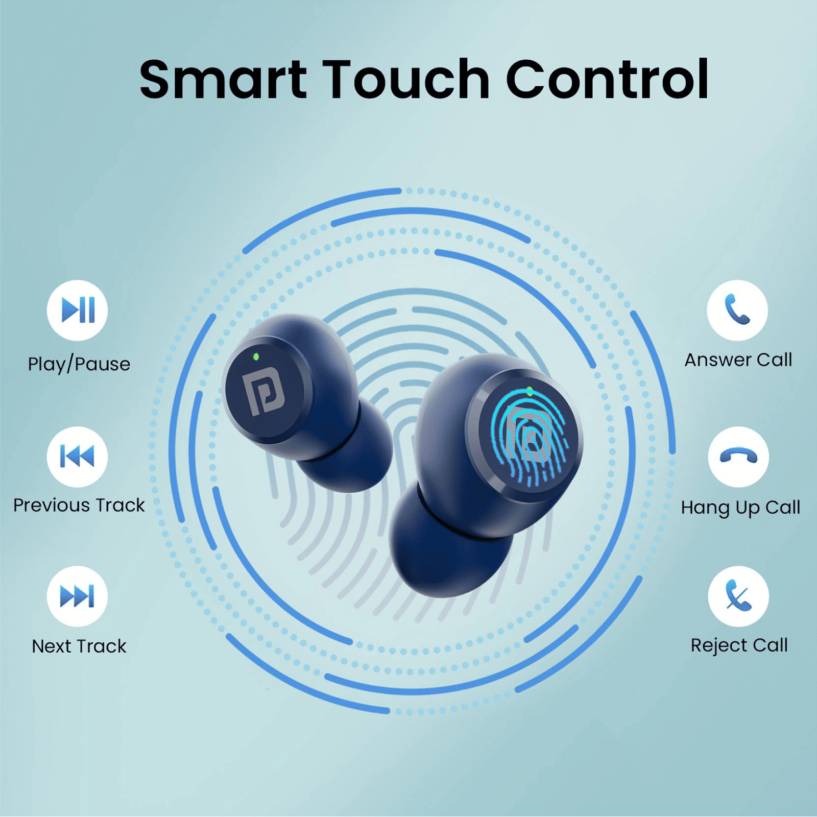 PORTRONICS Harmonics Twins S13 POR2226 TWS Earbuds (IPX5 Water & Sweat Resistant, Deep Bass Technology, Blue)_8