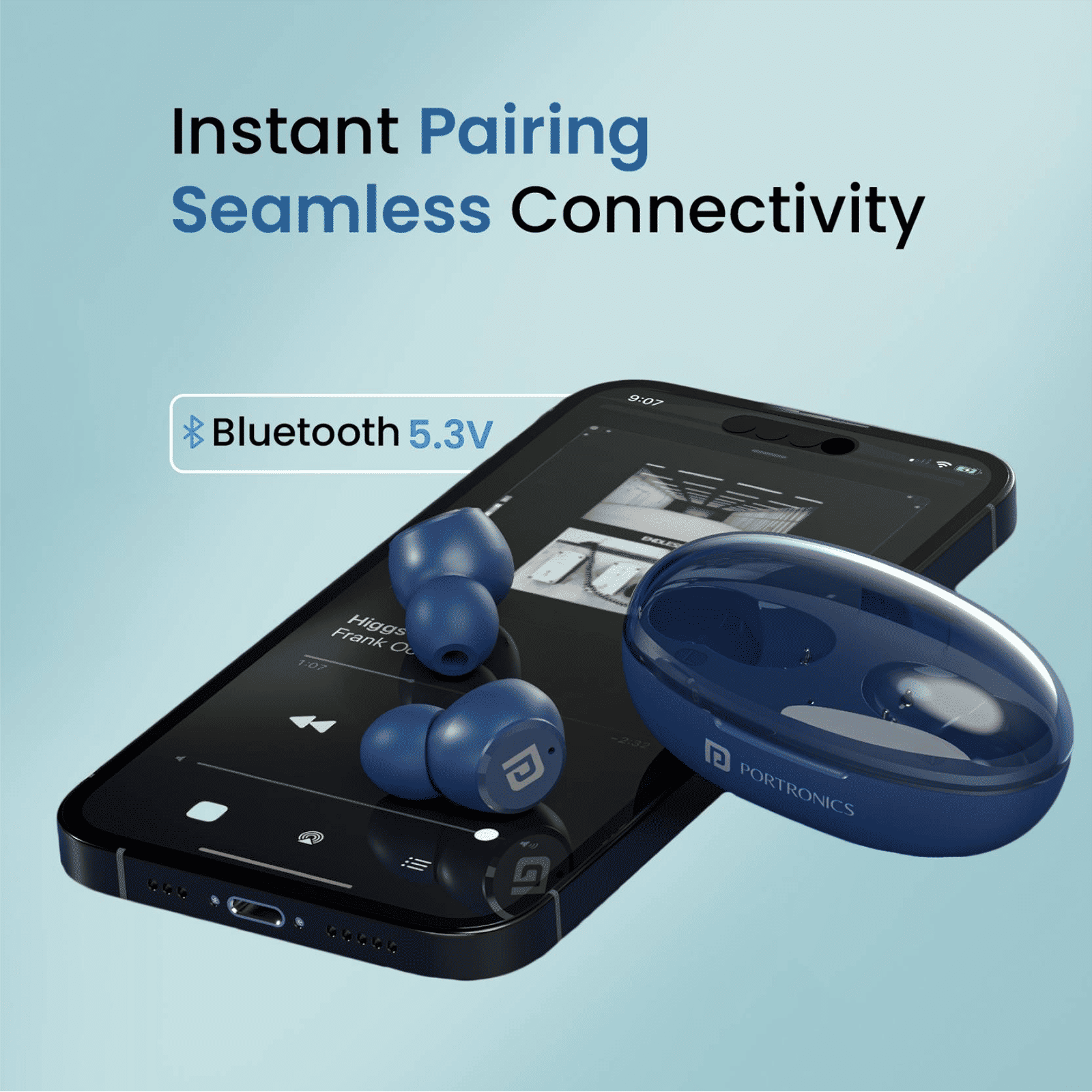 PORTRONICS Harmonics Twins S13 POR2226 TWS Earbuds (IPX5 Water & Sweat Resistant, Deep Bass Technology, Blue)_10