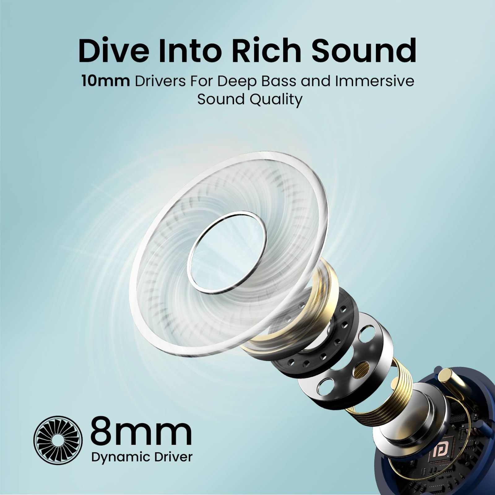 PORTRONICS Harmonics Twins S13 POR2226 TWS Earbuds (IPX5 Water & Sweat Resistant, Deep Bass Technology, Blue)_4