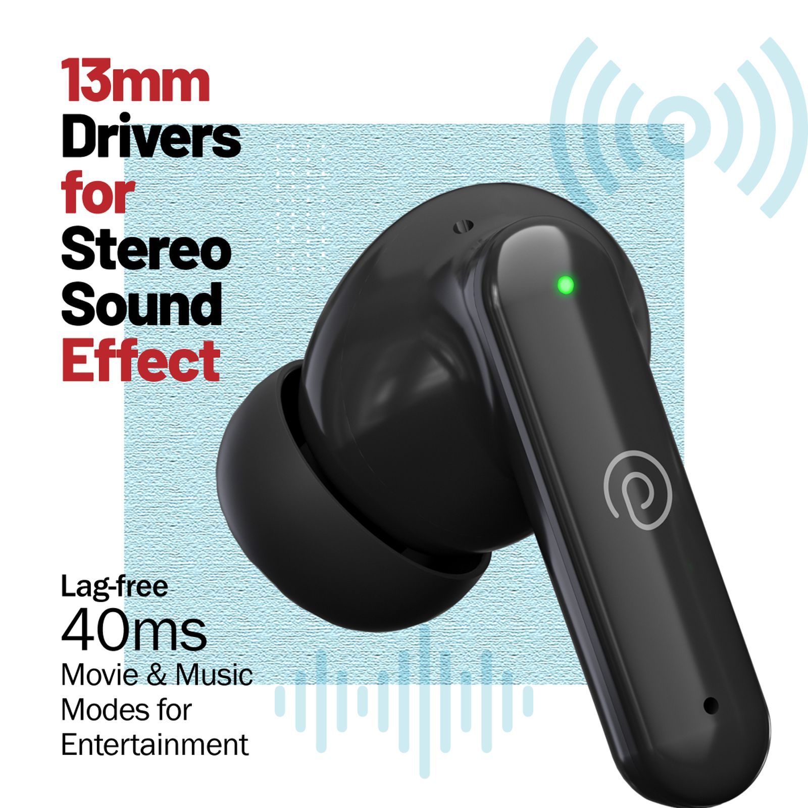 pTron Basspods Sync TWS Earbuds with Passive Noise Cancellation (IPX5 Water Resistant, Crystal Clear Stereo Call, Black)_8