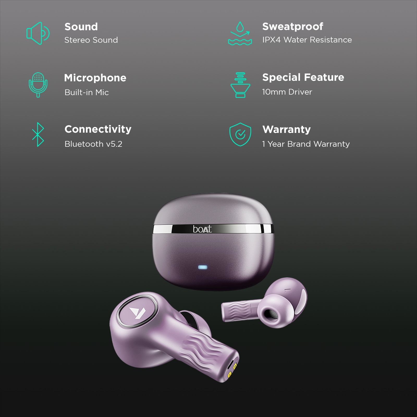 boAt Nirvana Ion TWS Earbuds with Active Noise Cancellation (IPX4 Water & Sweat Resistant, ASAP Charging, Rose Quartz)_2