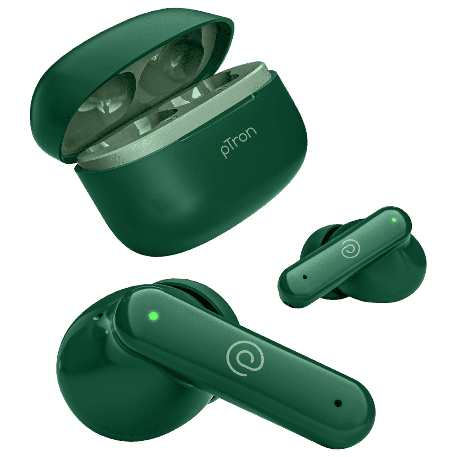 pTron Basspods Sync TWS Earbuds with Passive Noise Cancellation (IPX5 Water Resistant, Crystal Clear Stereo Call, Green)_1