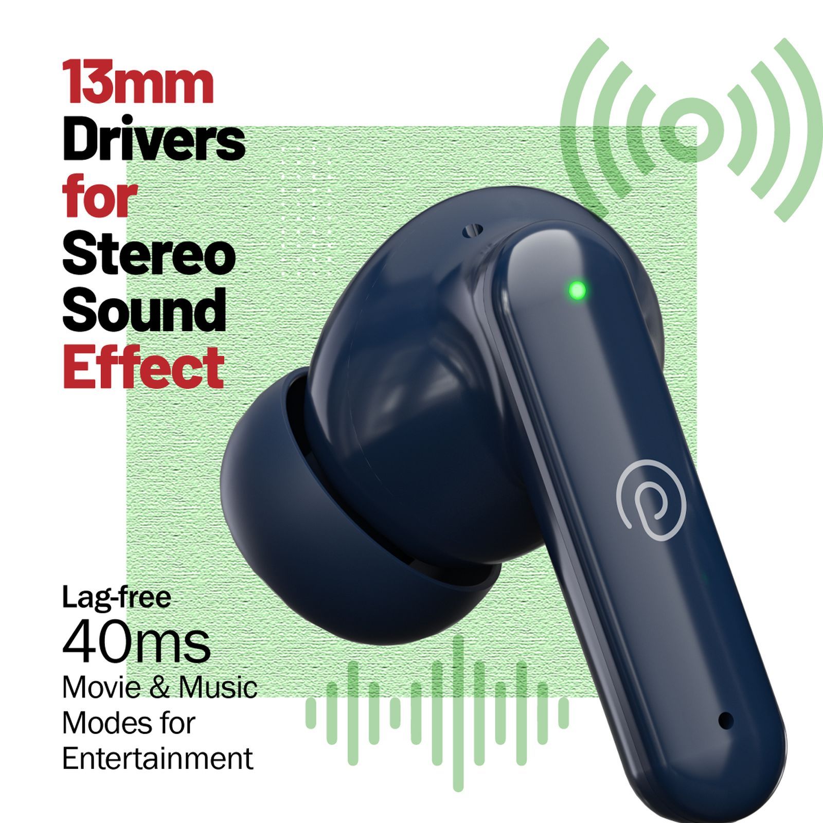 pTron Basspods Sync TWS Earbuds with Passive Noise Cancellation (IPX5 Water Resistant, Crystal Clear Stereo Call, Blue)_4