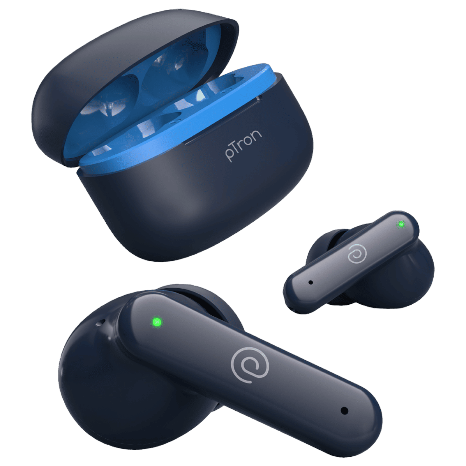 pTron Basspods Sync TWS Earbuds with Passive Noise Cancellation (IPX5 Water Resistant, Crystal Clear Stereo Call, Blue)_1